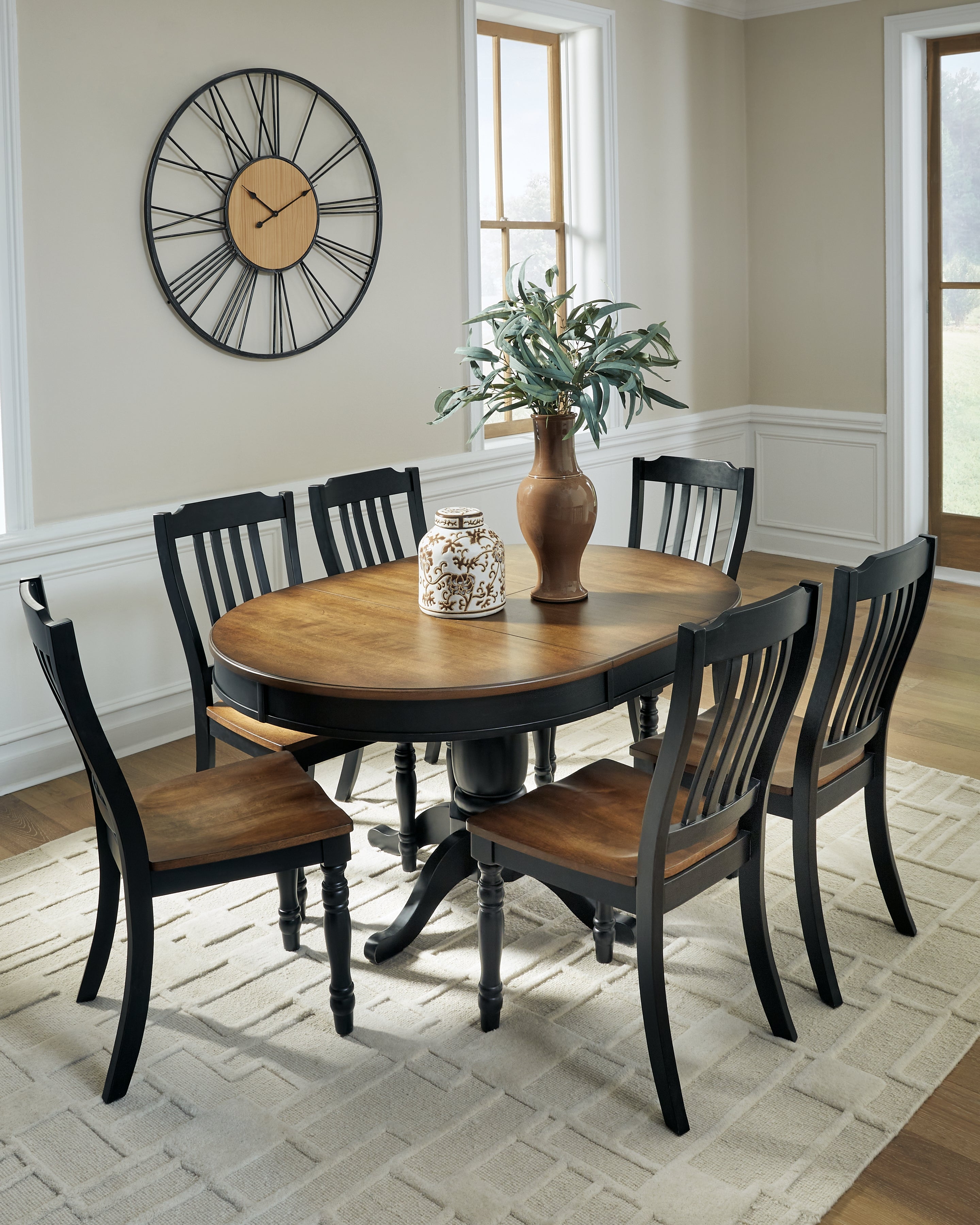 Clorazi Extension Dining Table and 6 Chairs - PCD619D3