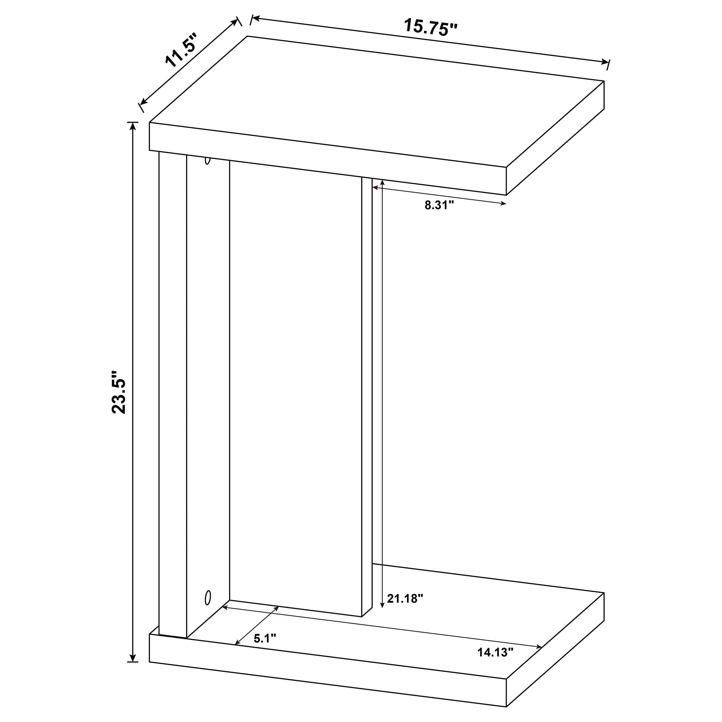 Clower Engineered Wood C-Shaped Sofa Side Table Black - 930276