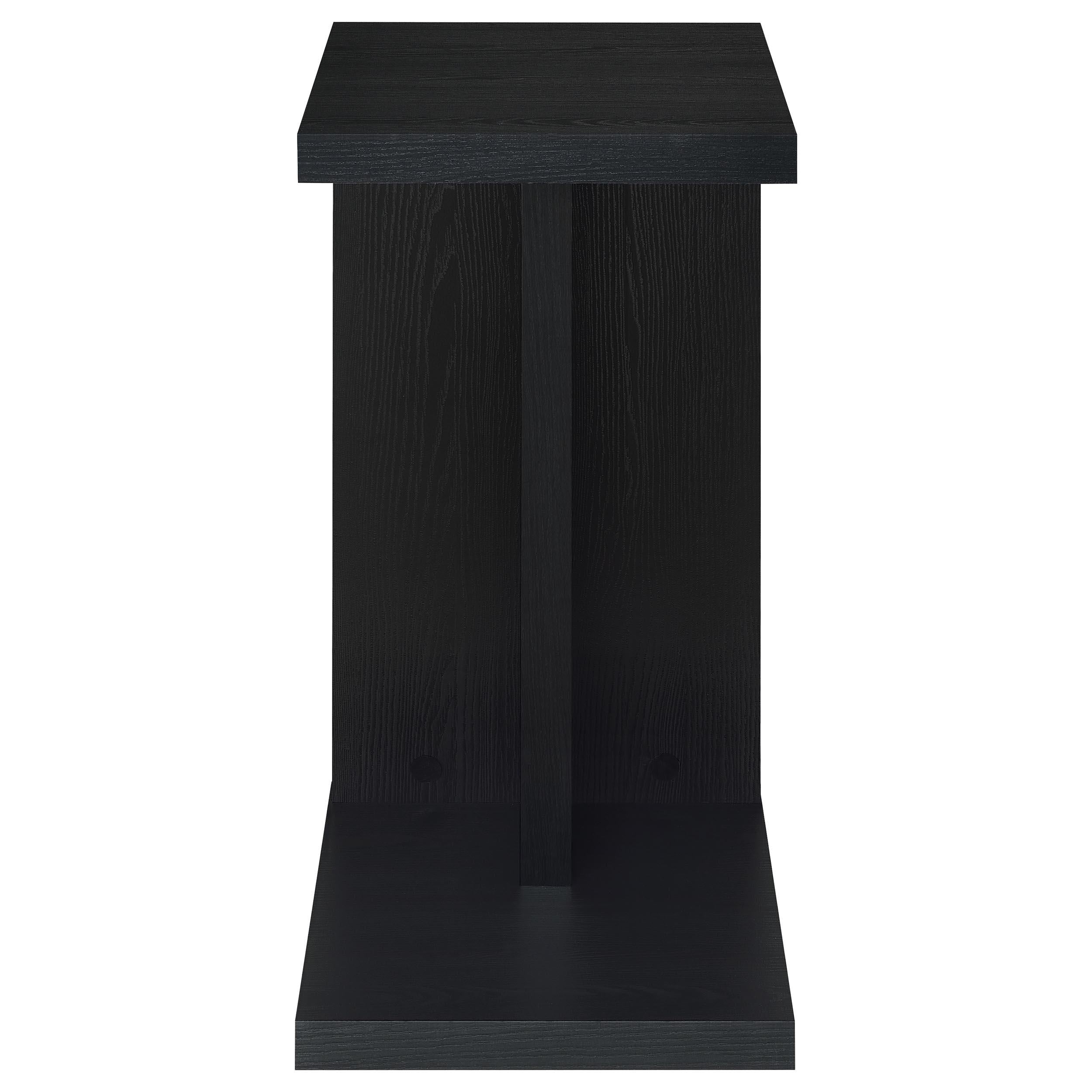 Clower Engineered Wood C-Shaped Sofa Side Table Black - 930276