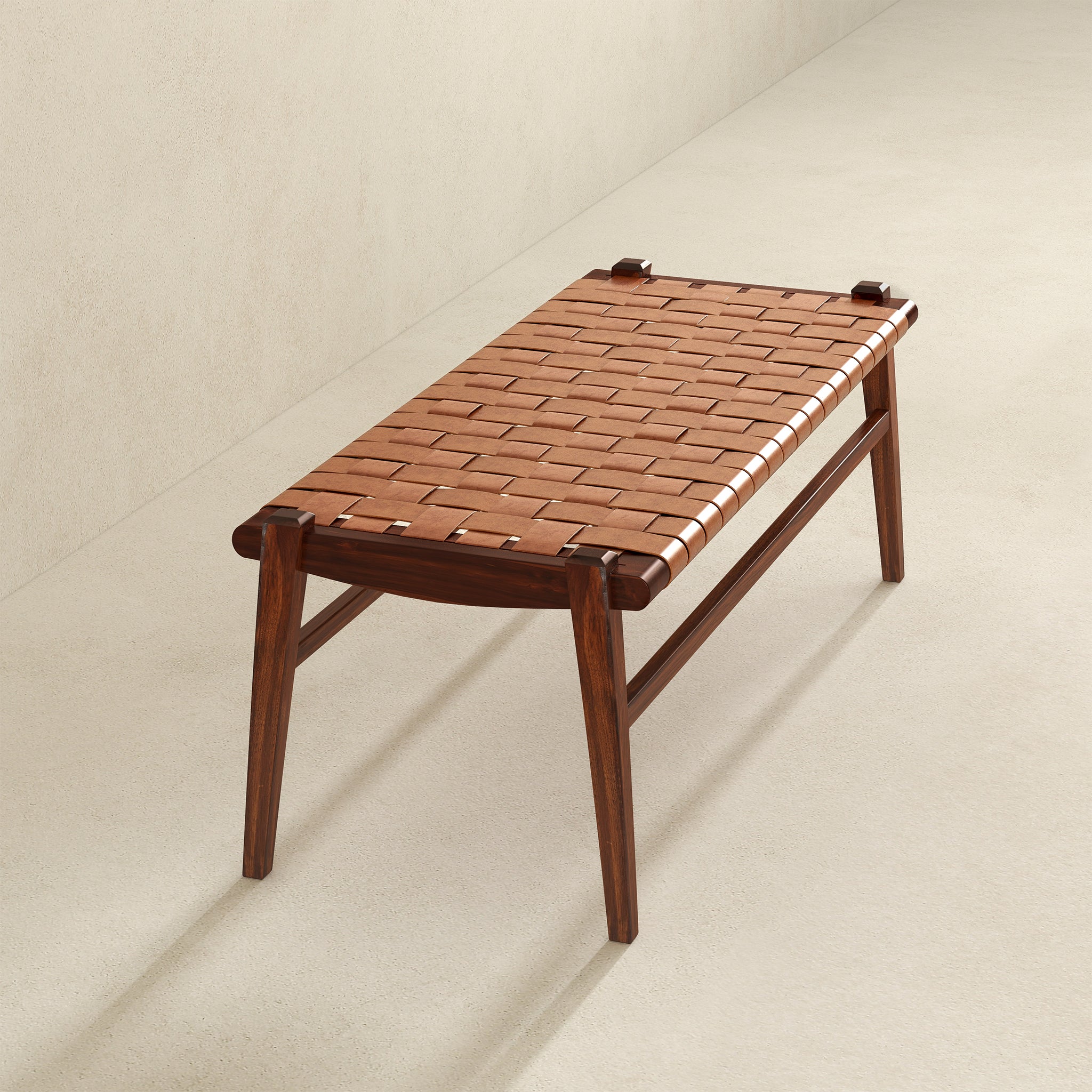 Cody Tan Leather Bench - BEN01301501