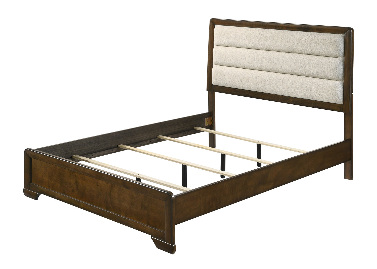 Coffield Brown Queen Upholstered Panel Bed - SET | B5530-Q-HBFB | B5530-KQ-RAIL