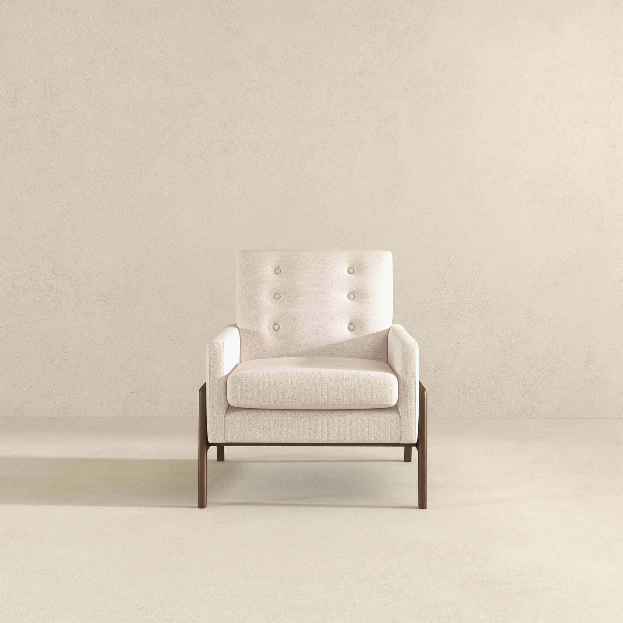 Cole Solid Wood Beige Velvet Lounge Chair - LCH00502201