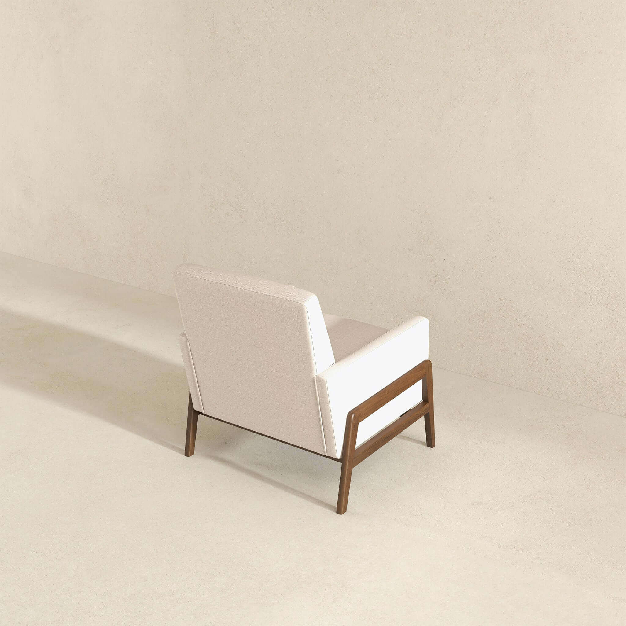 Cole Solid Wood Beige Velvet Lounge Chair - LCH00502201
