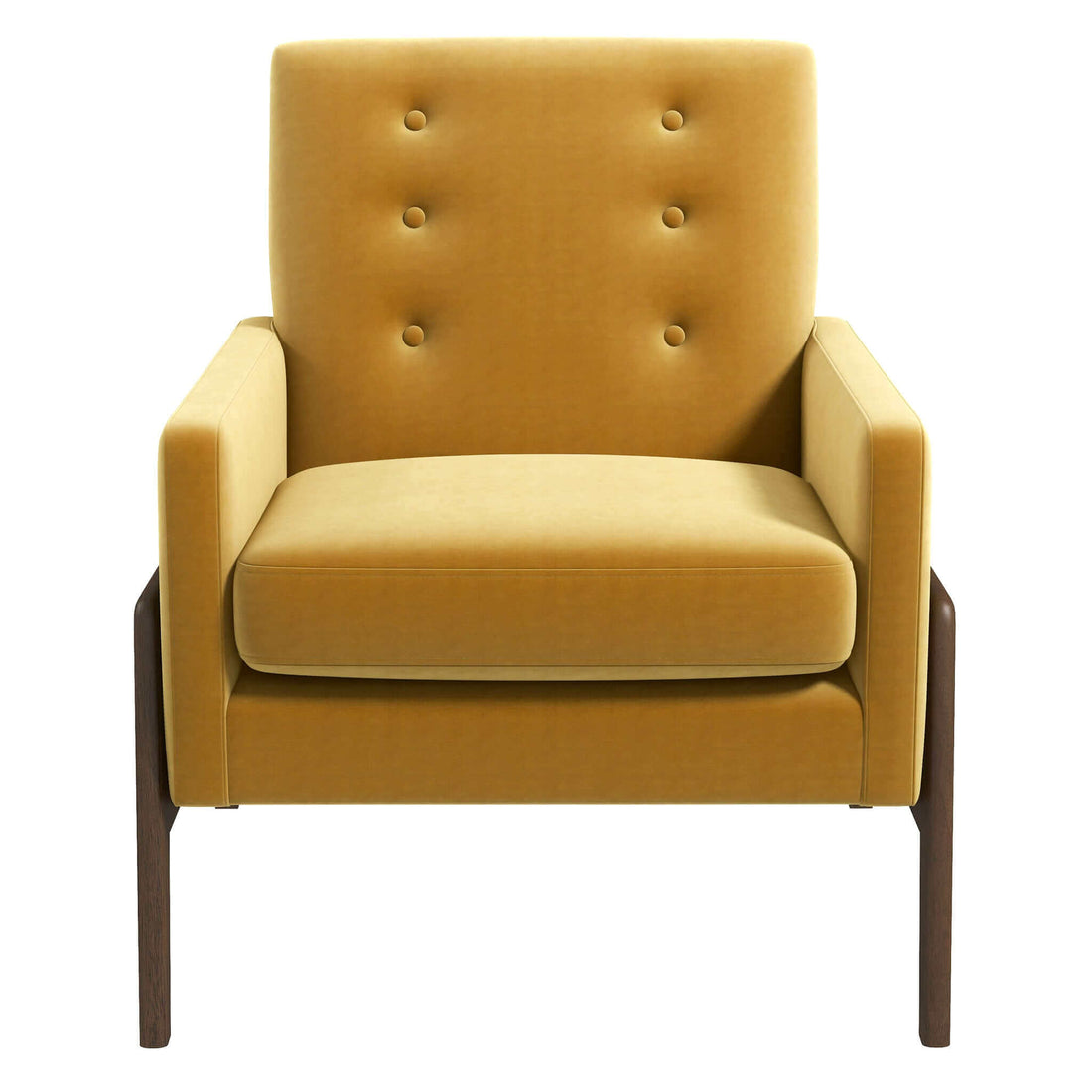 Cole Solid Wood Dark Yellow Velvet Lounge Chair - LCH00502203