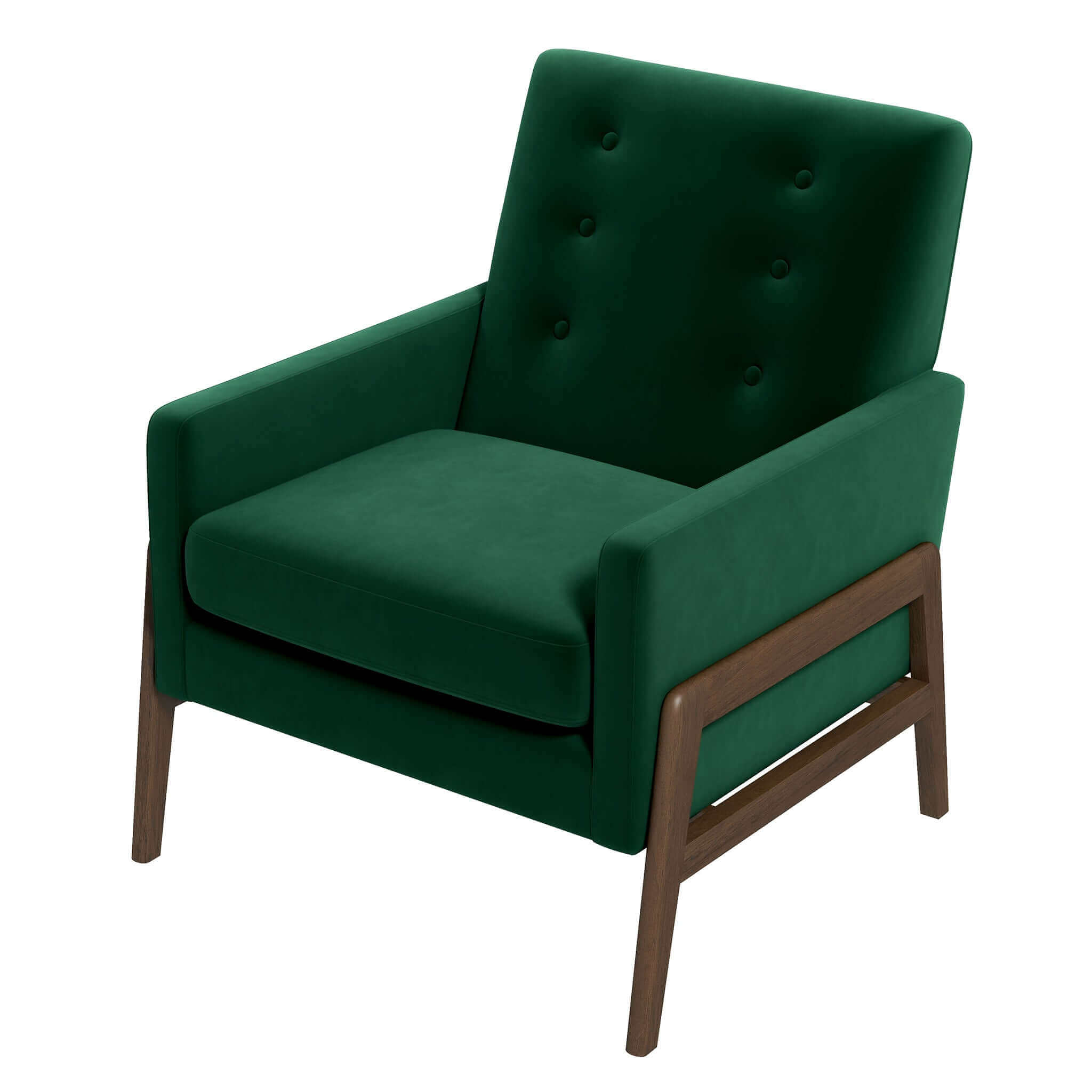 Cole Solid Wood Green Velvet Lounge Chair - LCH00502202