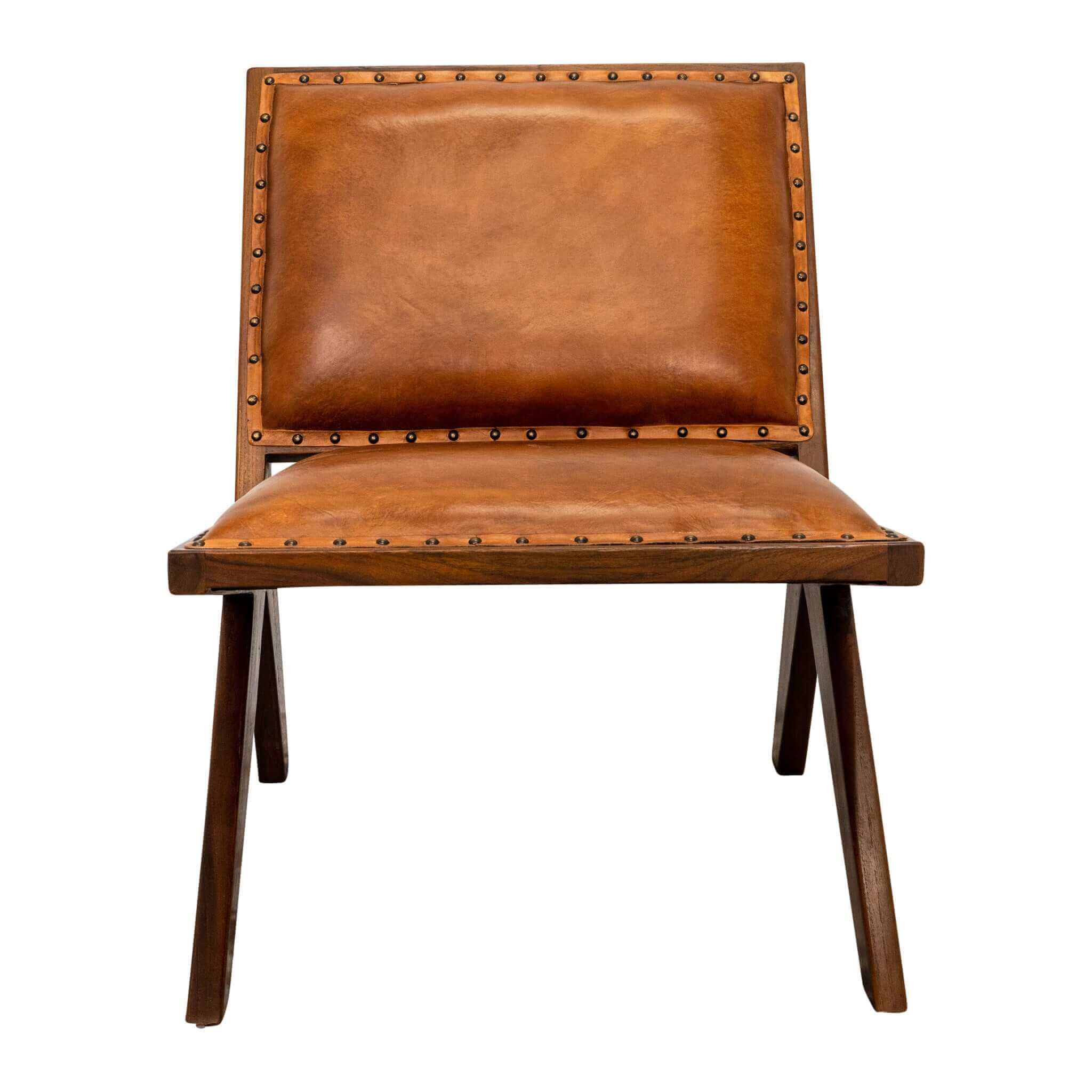 Colin Tan Leather Lounge Chair - LCH01202101