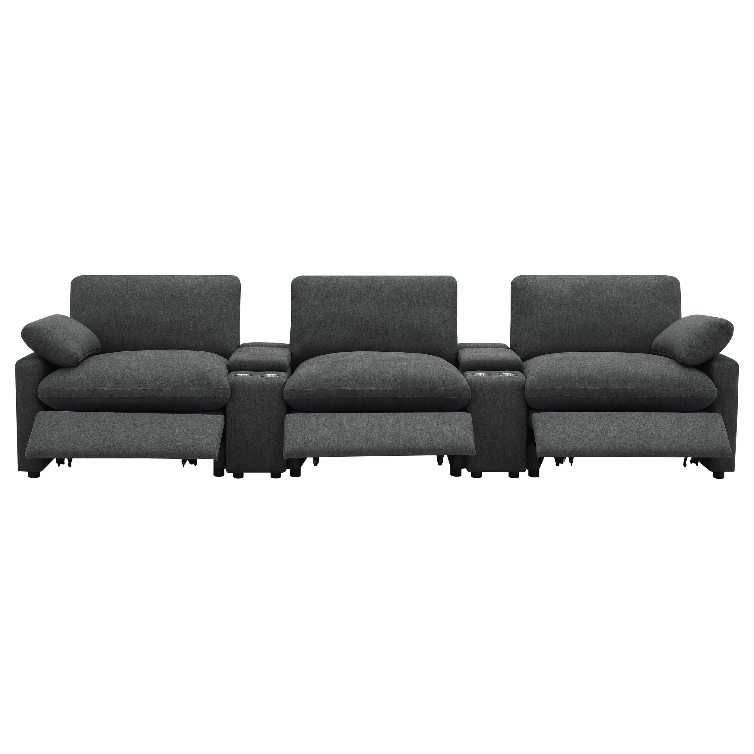 Collins 5-piece Power Reclining Home Theater Seating Dark Grey - 609531PT