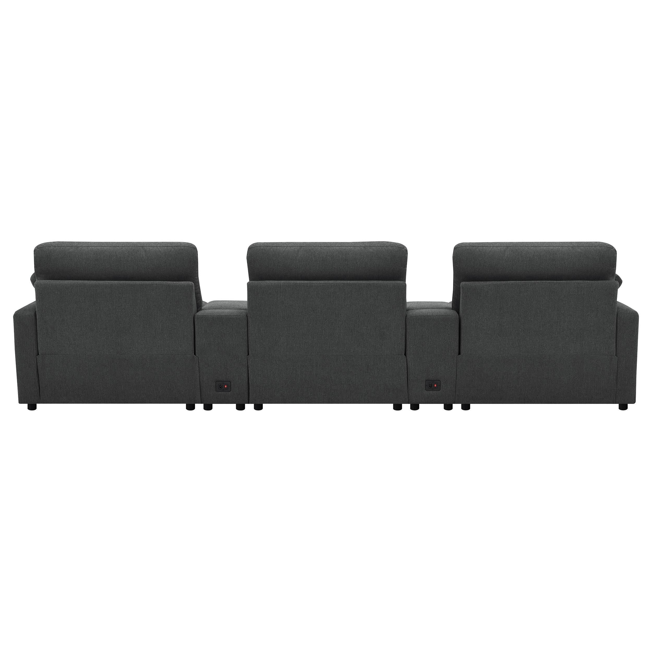 Collins 5-piece Power Reclining Home Theater Seating Dark Grey - 609531PT
