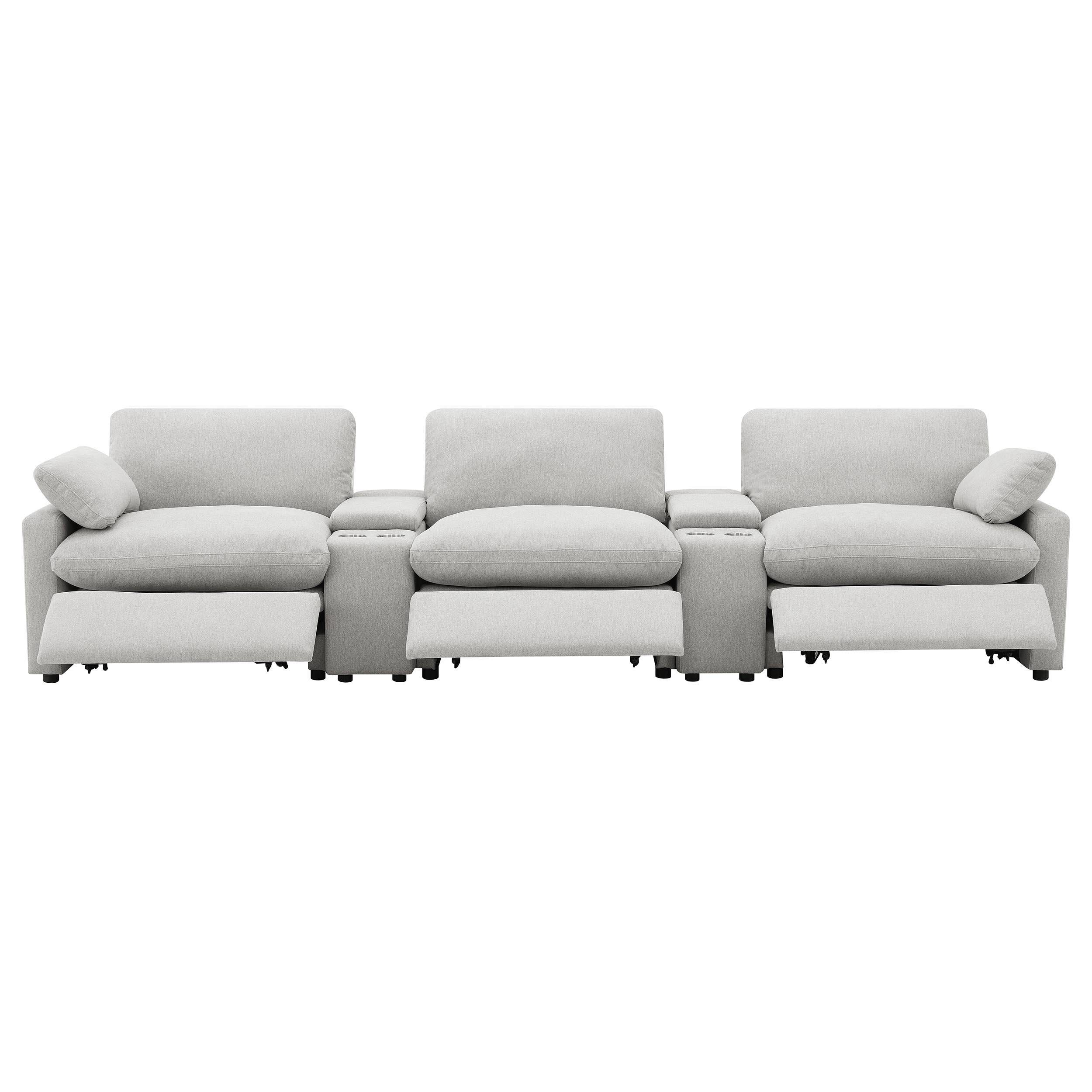 Collins 5-piece Power Reclining Home Theater Seating Grey - 609561PT