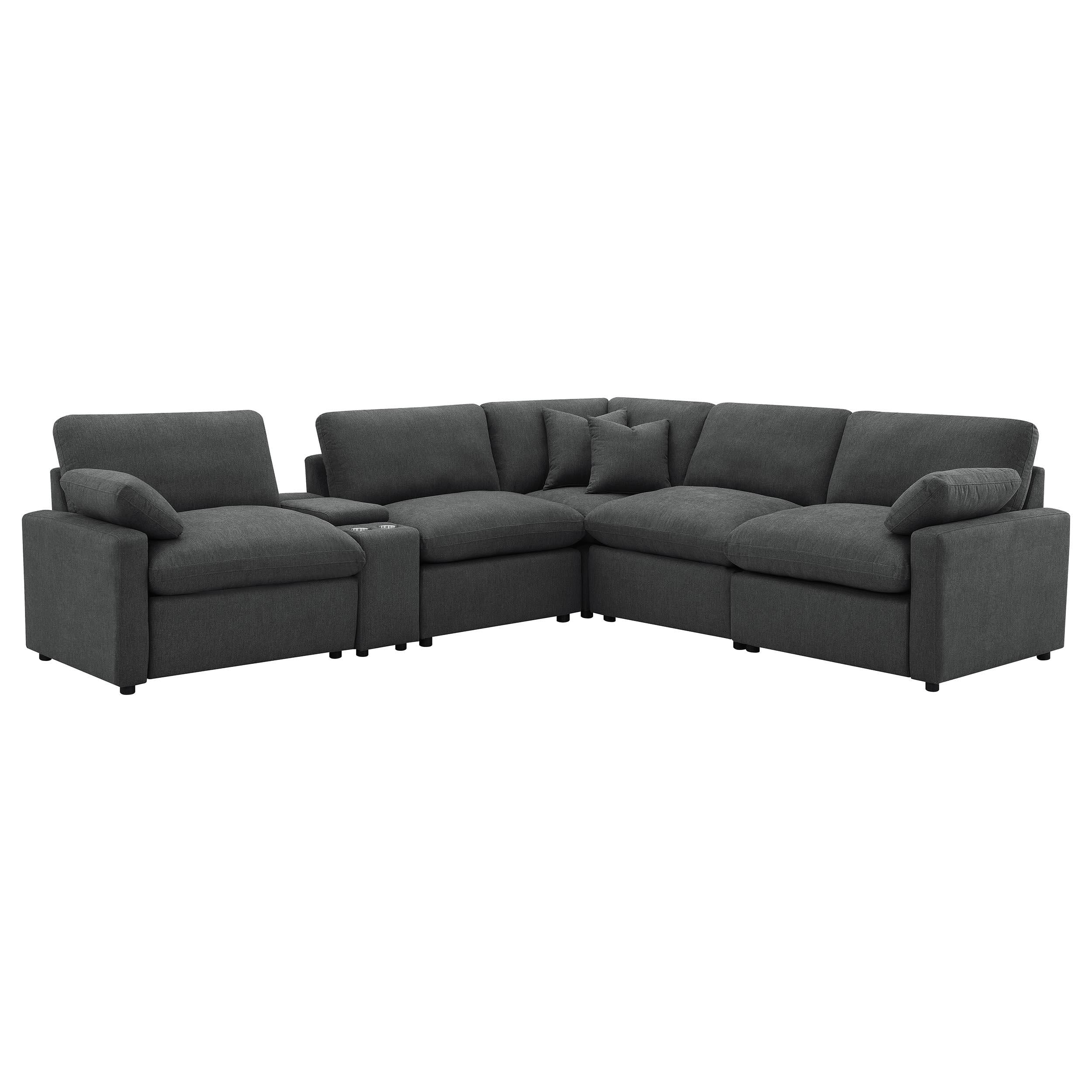Collins 6-piece Modular Power Reclining Sectional Dark Grey - 609530P-SET