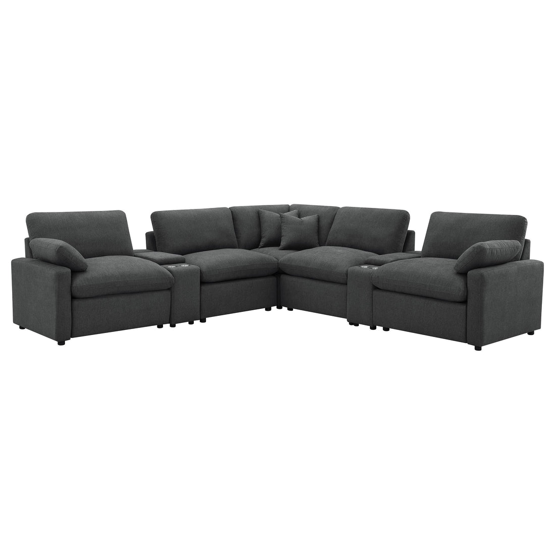 Collins 7-piece Modular Power Reclining Sectional Dark Grey - 609530P-SETA