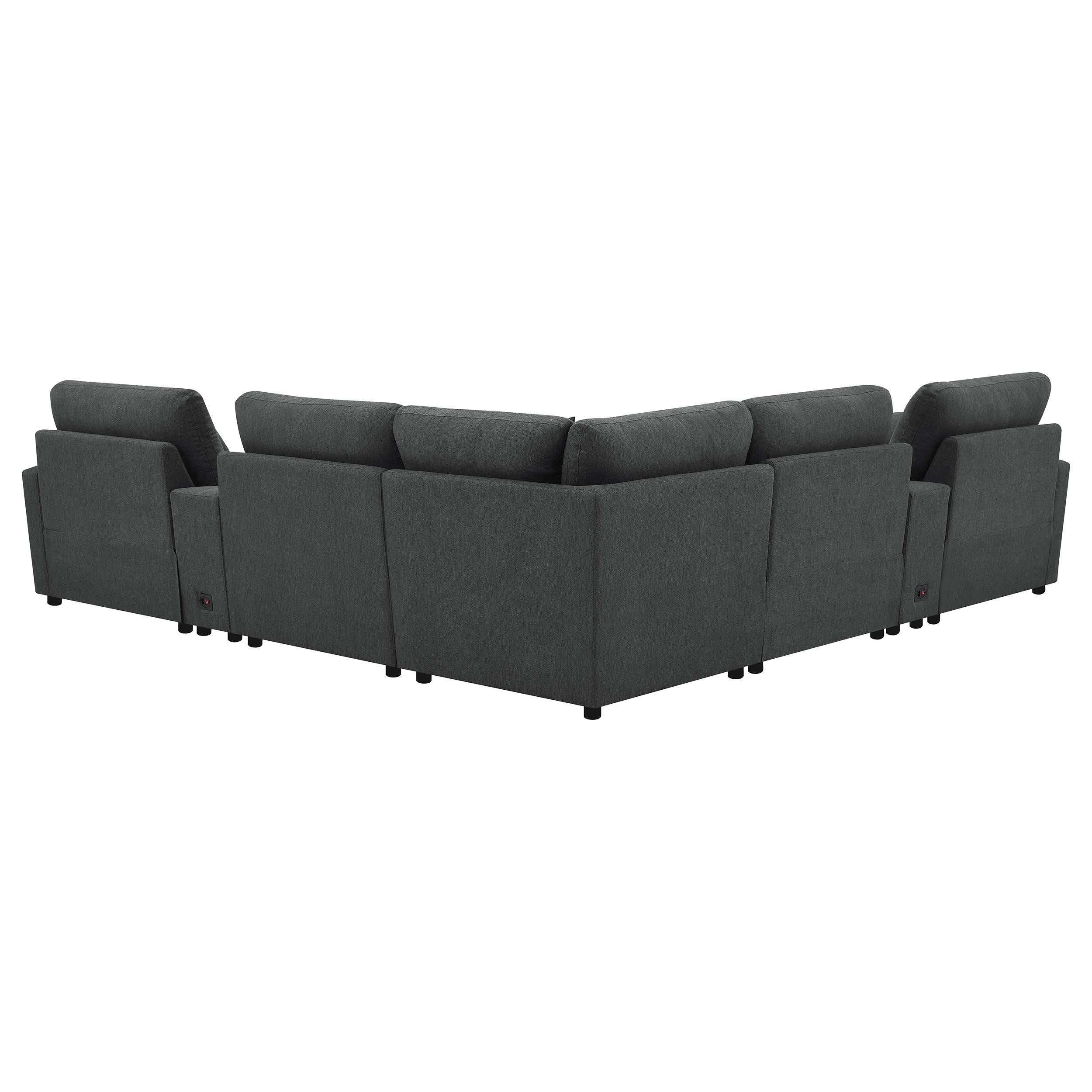 Collins 7-piece Modular Power Reclining Sectional Dark Grey - 609530P-SETA