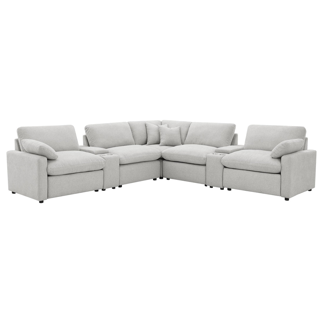 Collins 7-piece Modular Power Reclining Sectional Grey - 609560P-SETA
