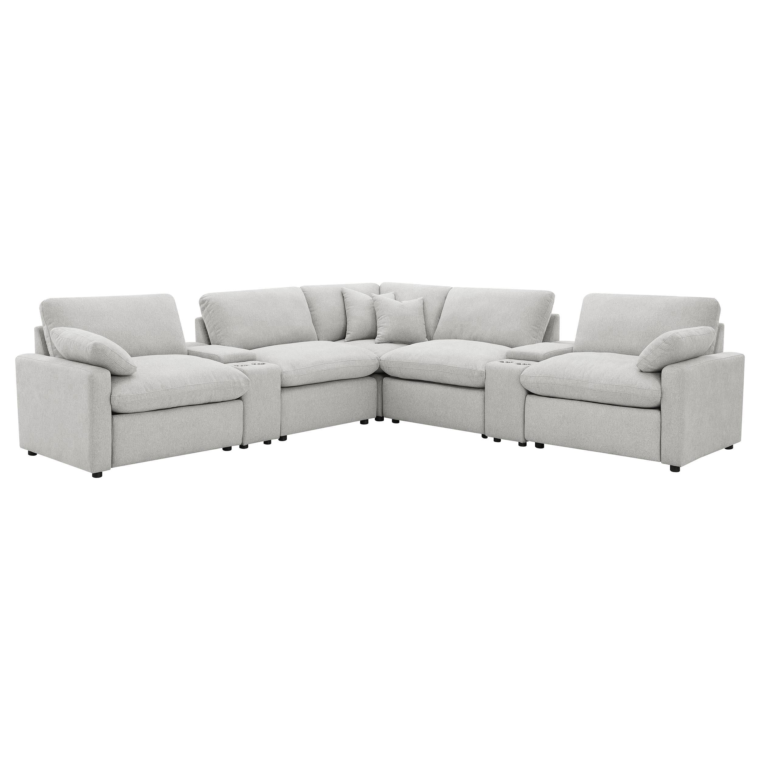 Collins 7-piece Modular Power Reclining Sectional Grey - 609560P-SETA