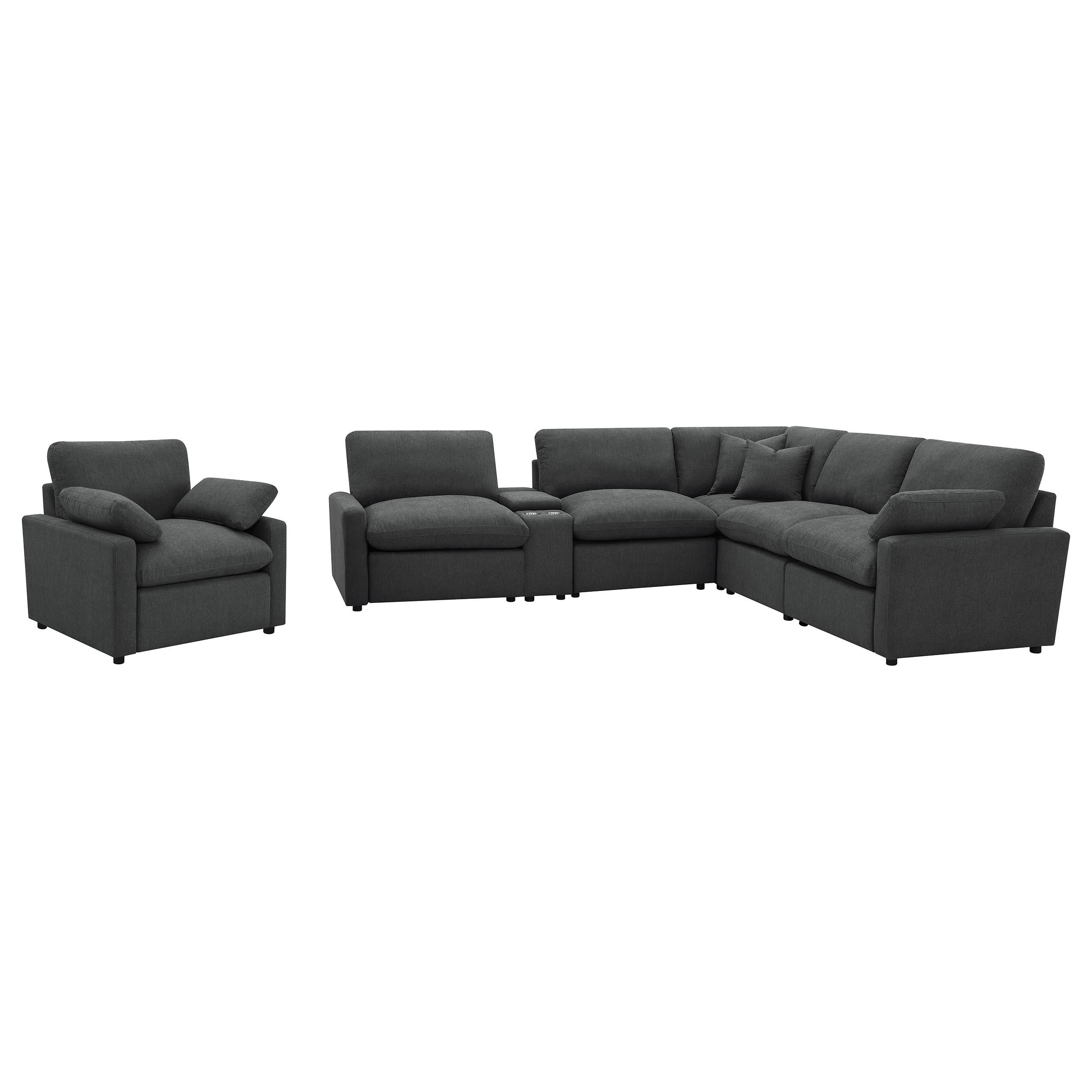 Collins Upholstered Power Recliner Chair Dark Grey - 609533P