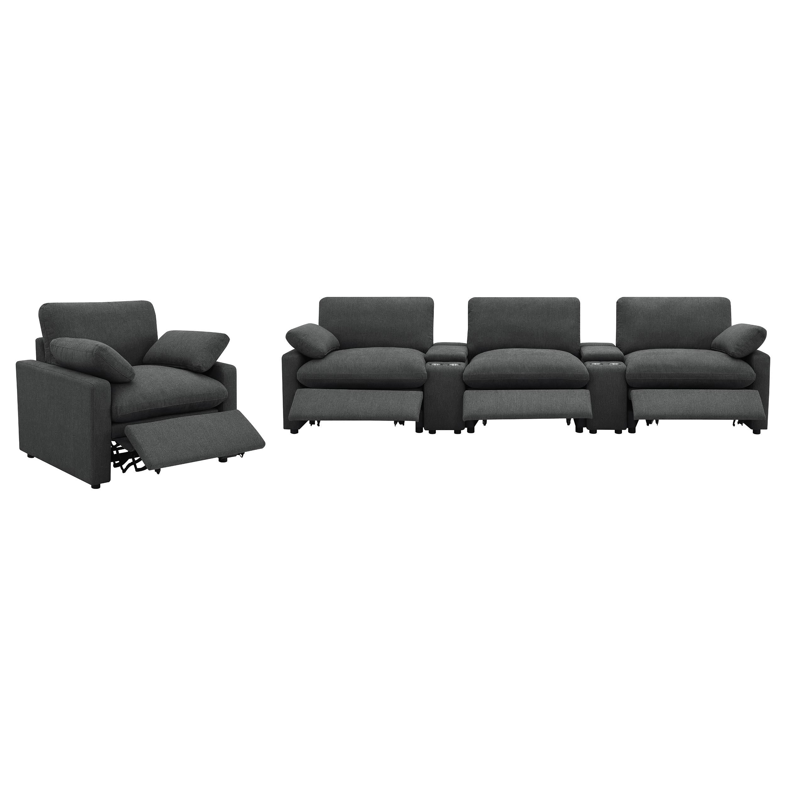 Collins Upholstered Power Recliner Chair Dark Grey - 609533P