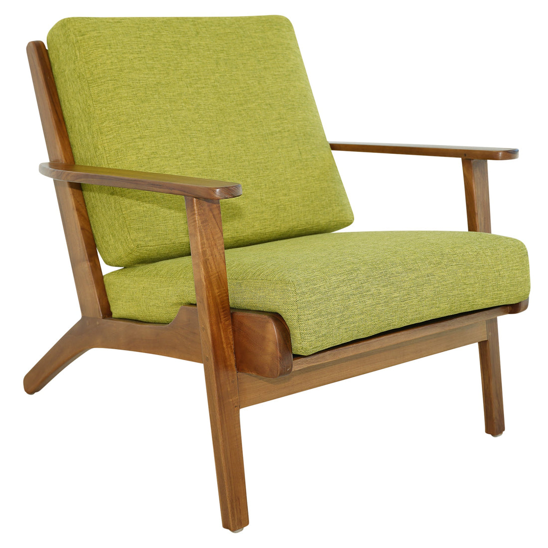 Connor Solid Wood Linen Lounge Chair - Pistachio Green - LCH01101111