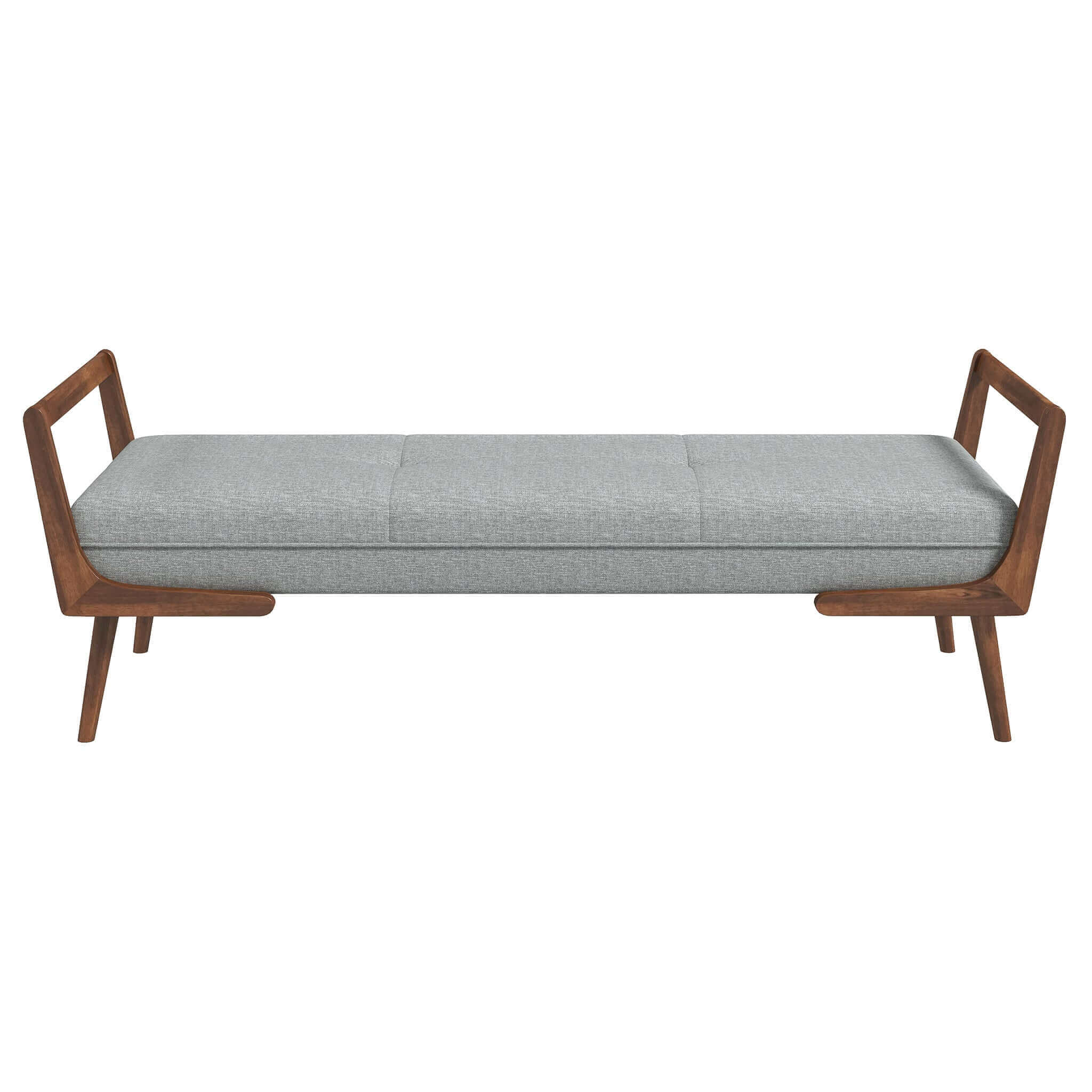 Cora Mid Century Modern Grey Fabric Bench - BEN00600301