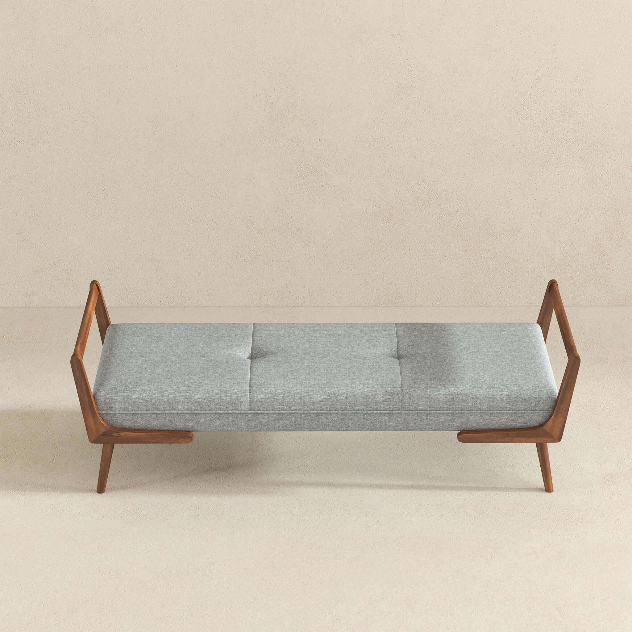 Cora Mid Century Modern Grey Fabric Bench - BEN00600301