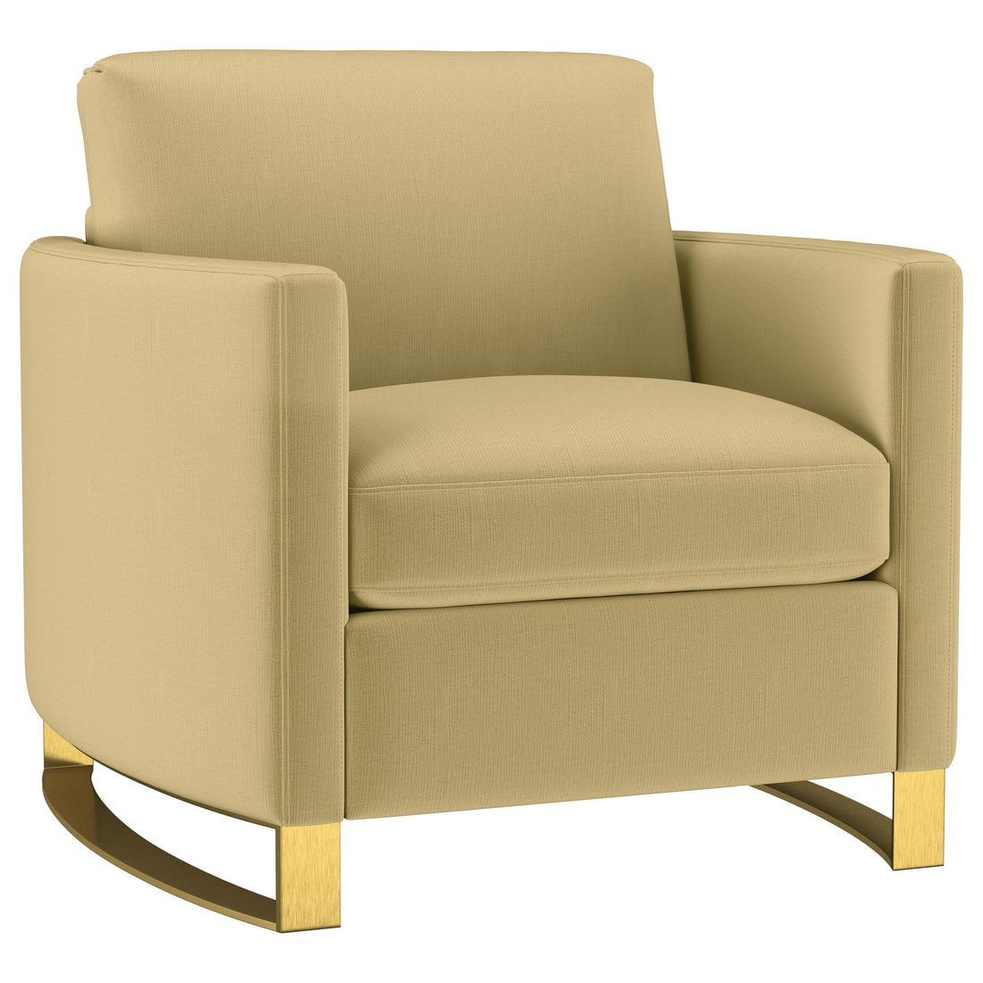 Corliss Velvet Upholstered Curved Track Arm Chair Camel - 508826