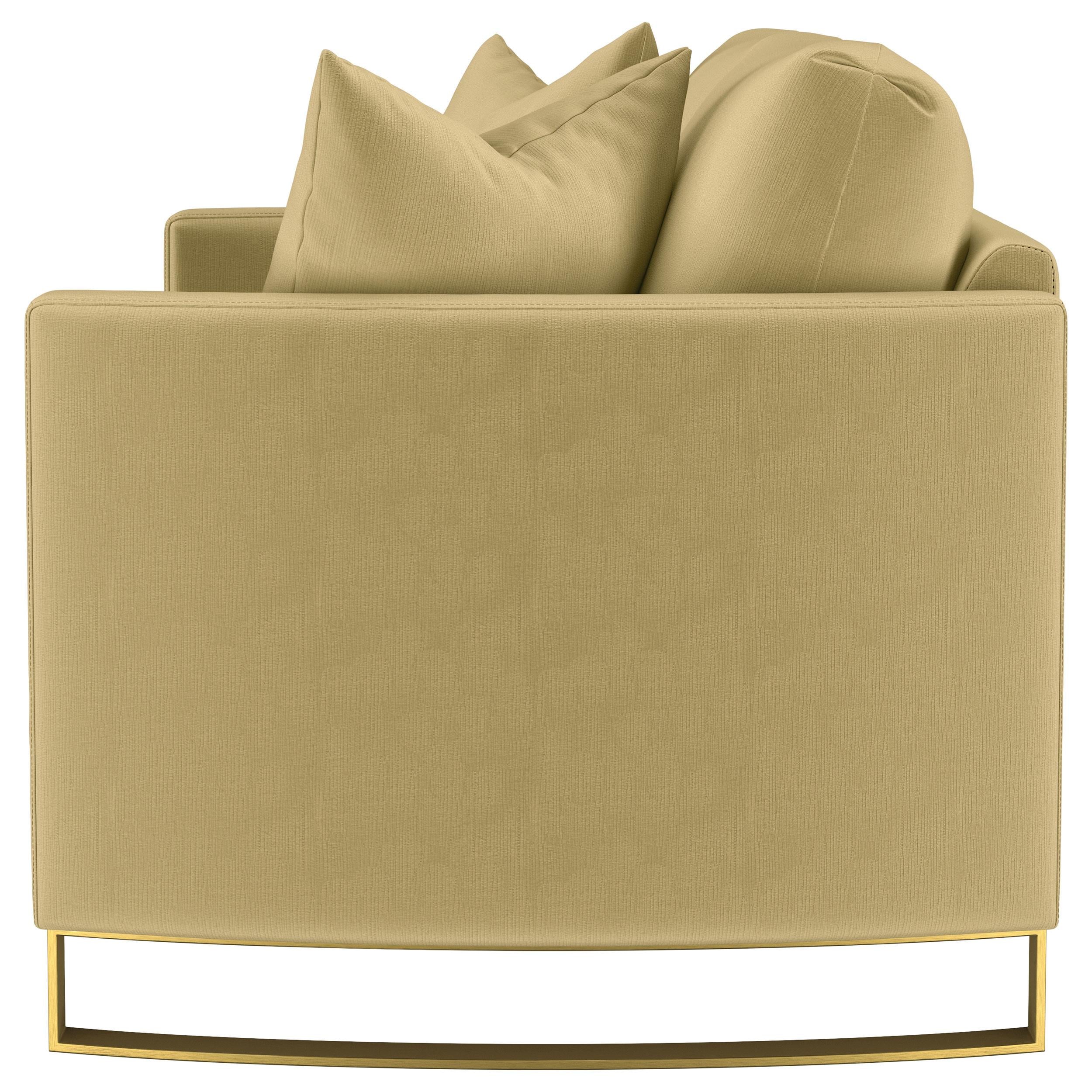 Corliss Velvet Upholstered Curved Track Arm Loveseat Camel - 508825