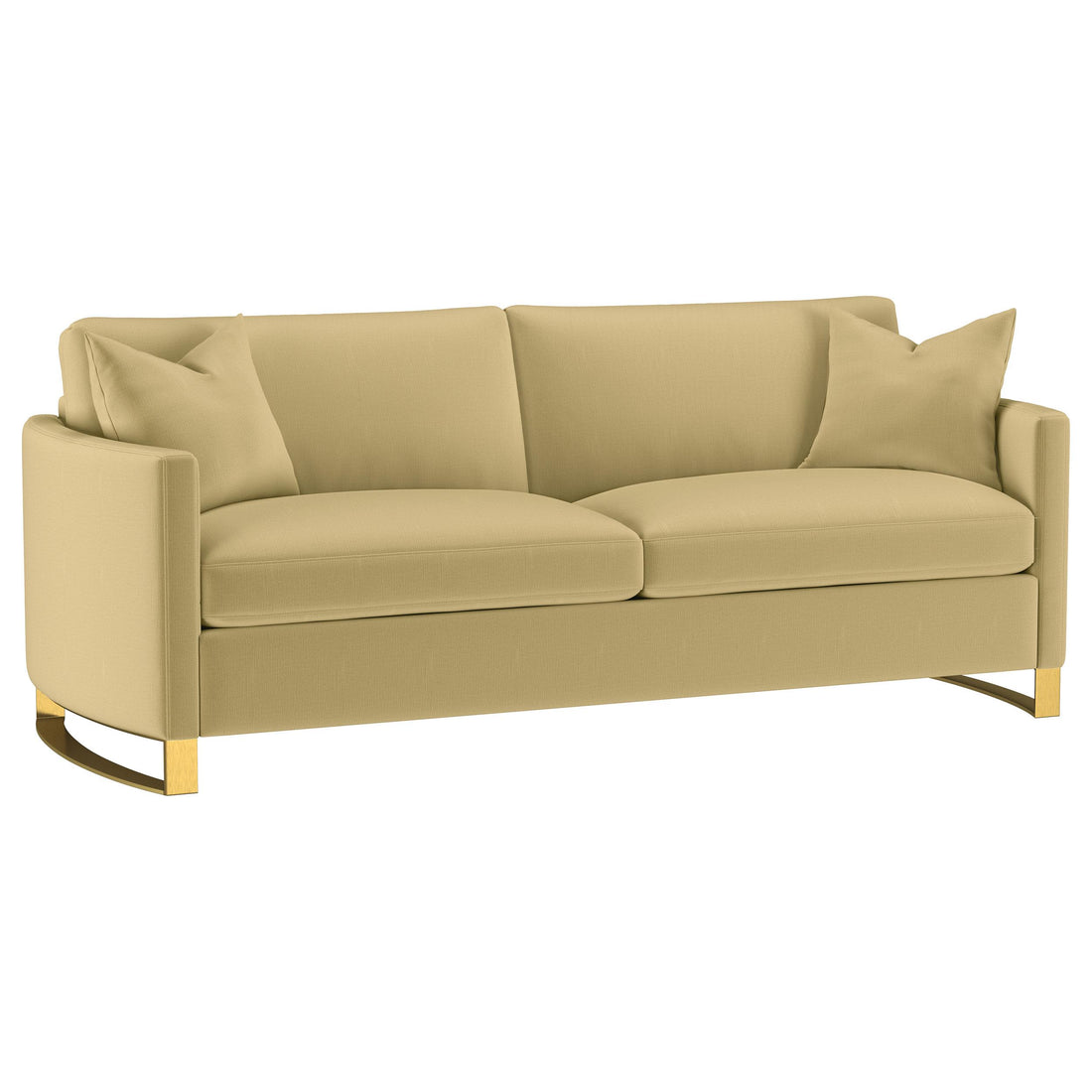Corliss Velvet Upholstered Curved Track Arm Sofa Camel - 508824