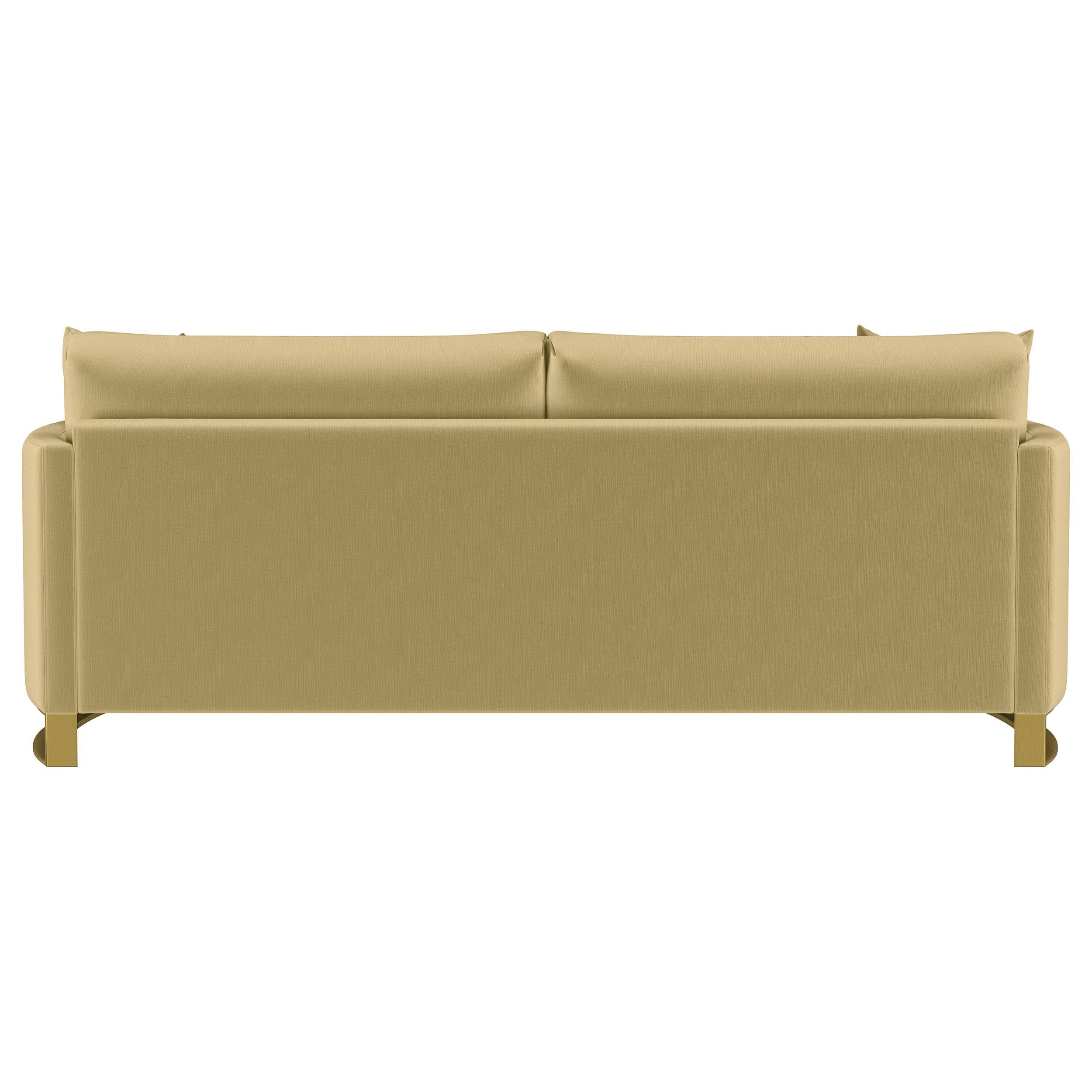 Corliss Velvet Upholstered Curved Track Arm Sofa Camel - 508824