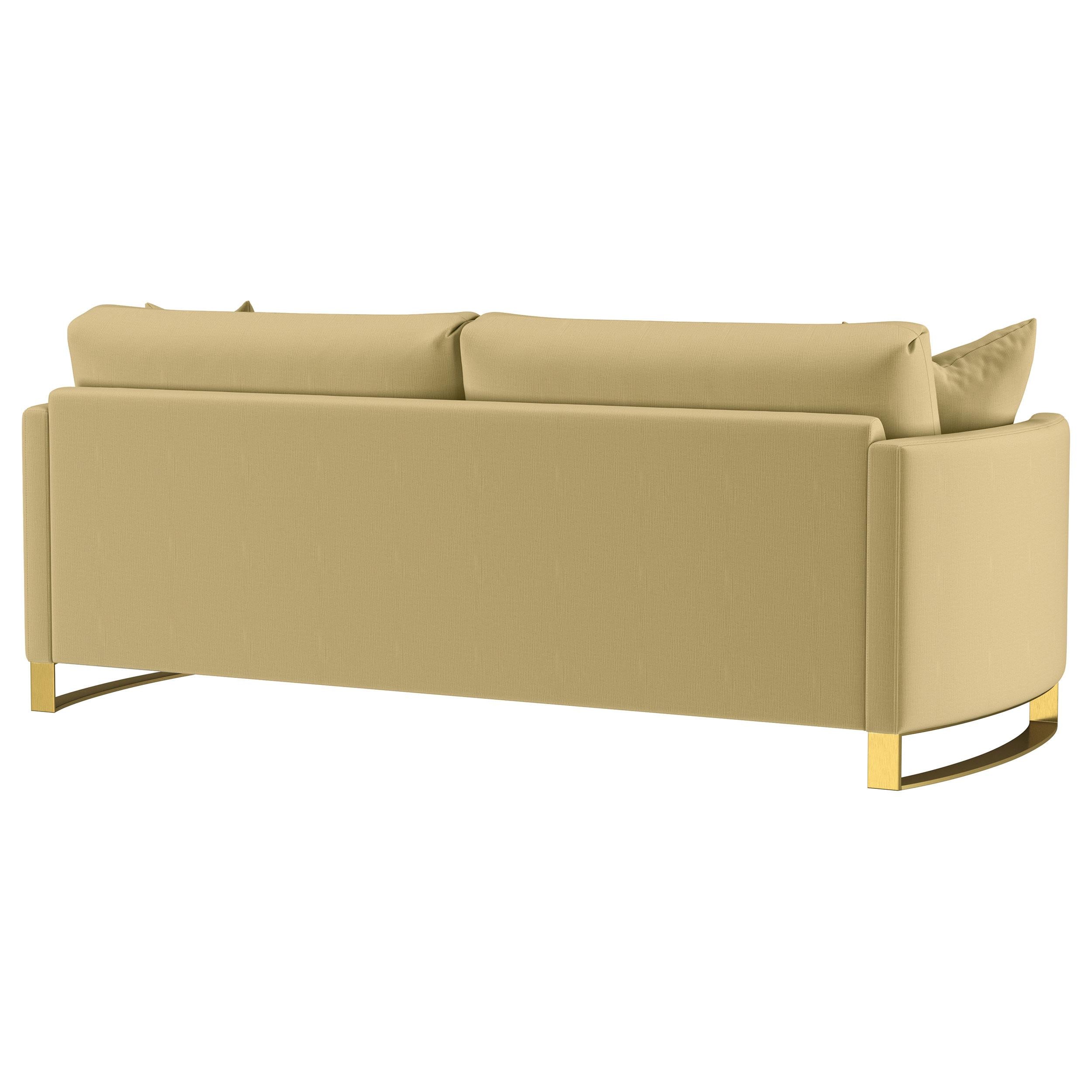 Corliss Velvet Upholstered Curved Track Arm Sofa Camel - 508824