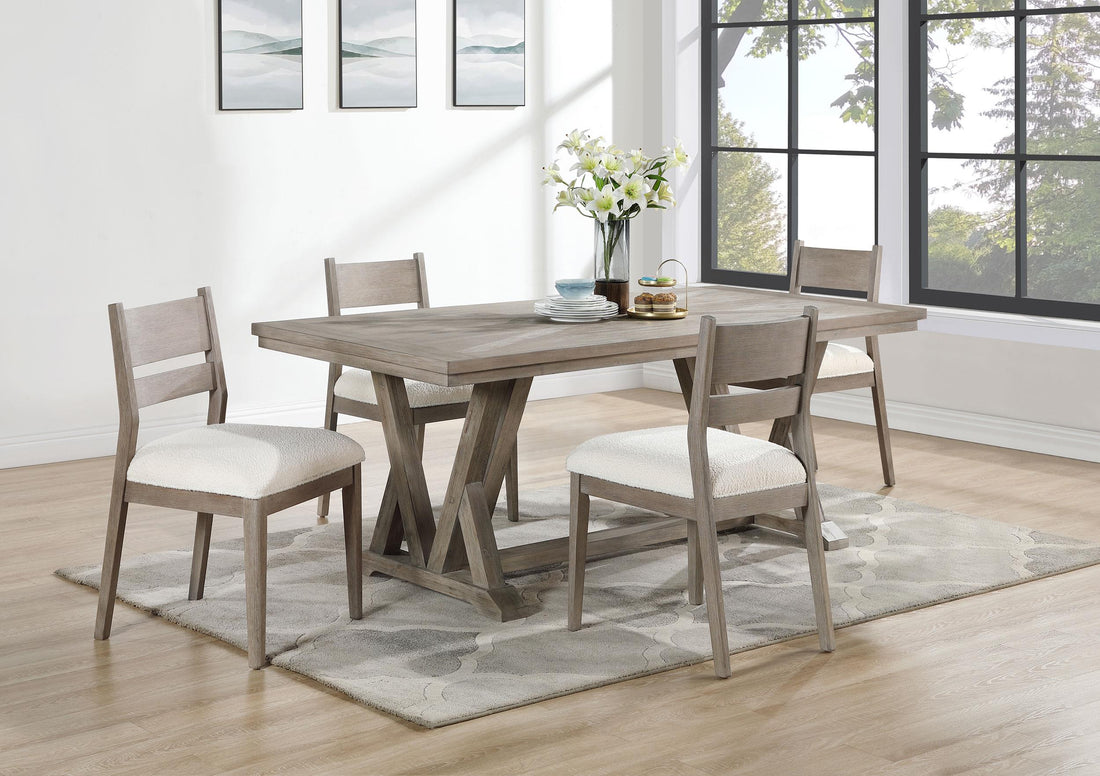 Cornelia 5-piece Rectangular Dining Table Set Coastal Grey - 107441-S5