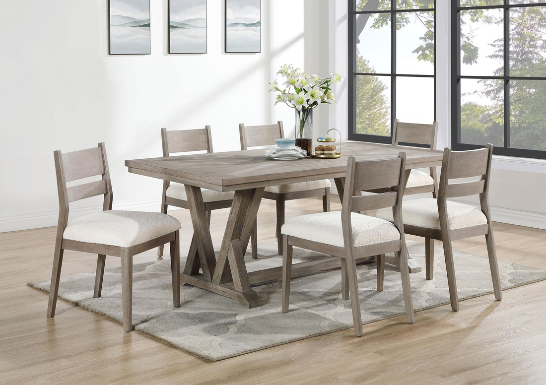 Cornelia 7-piece Rectangular Dining Table Set Coastal Grey - 107441-S7