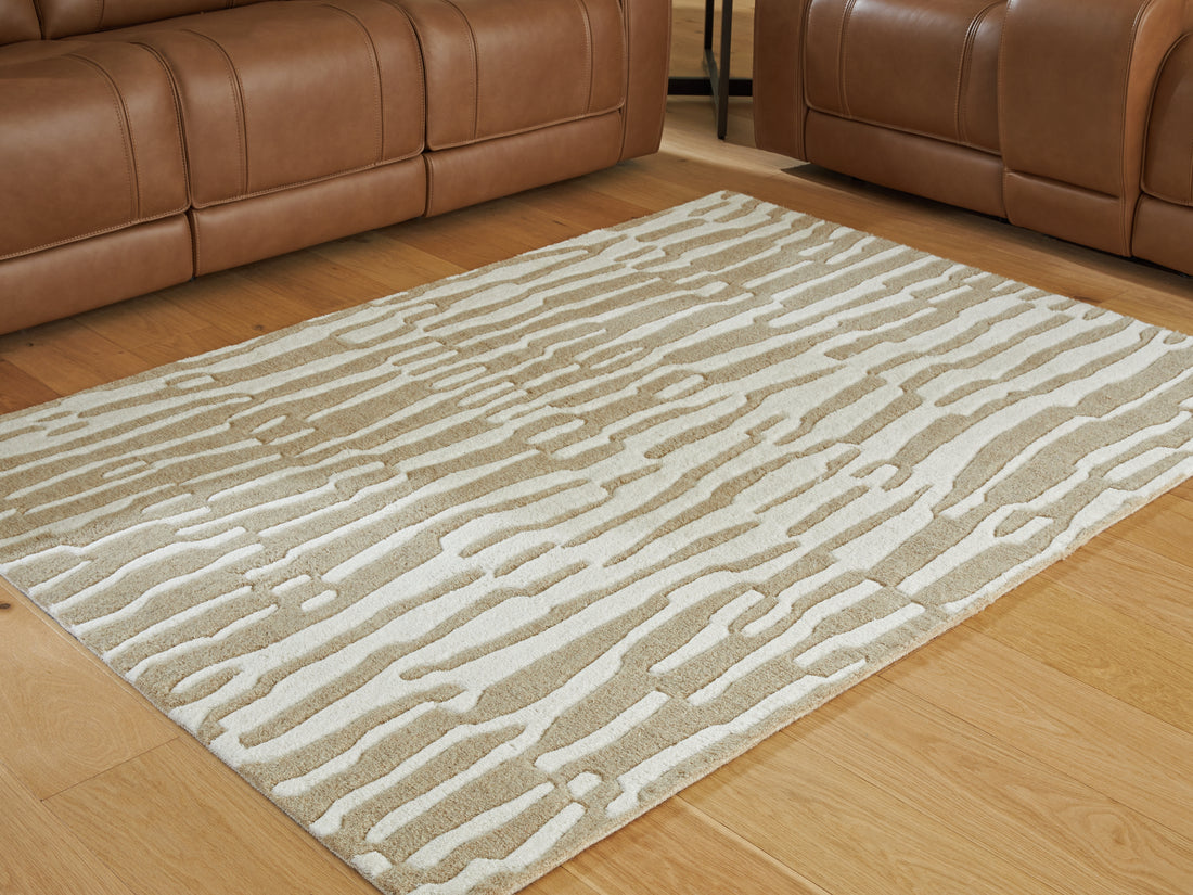 Corrbell Beige/White Medium Rug - R407632