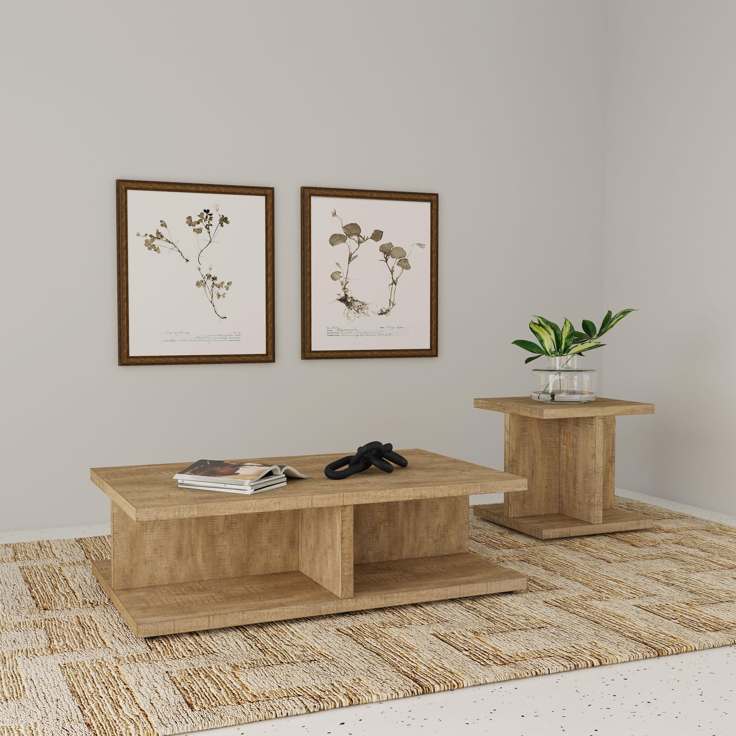 Cortona Square Engineered Wood End Side Table Mango - 706177