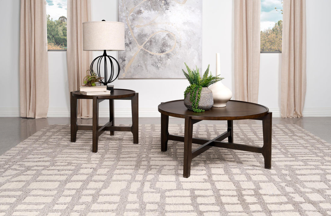 Cota 2-piece Solid Wood Coffee and End Table Set Dark Brown - 708288-S2