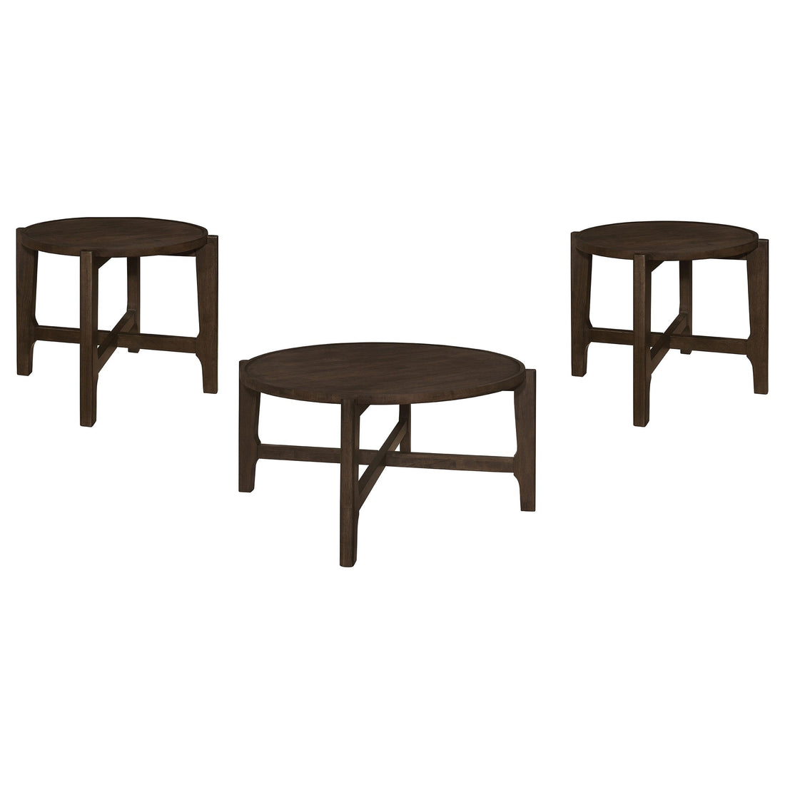 Cota 3-piece Solid Wood Coffee and End Table Set Dark Brown - 708288-S3