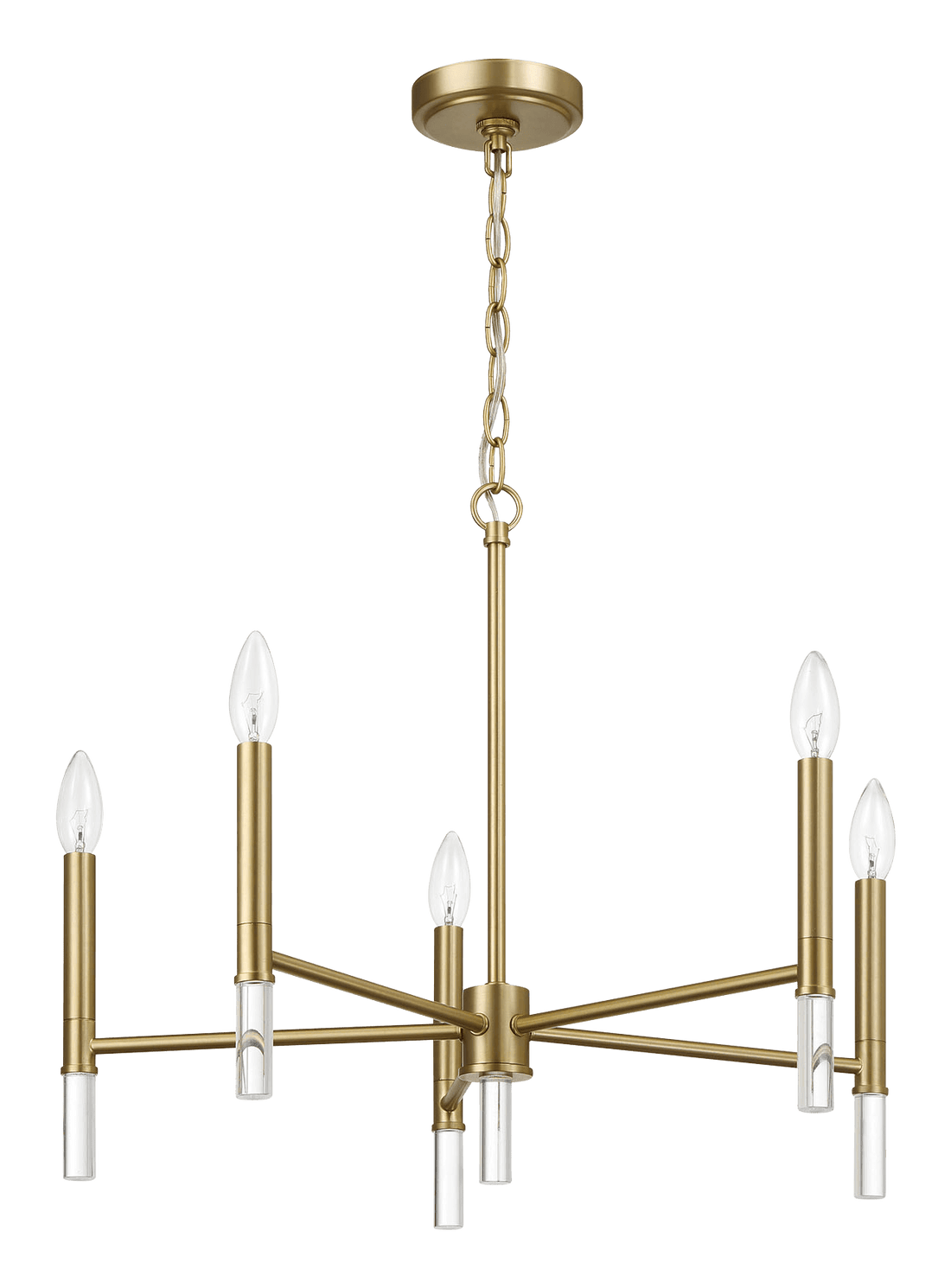 Courtyard Five Light Golden Brass Candle Light Chandelier 24"W × 17.75"H - PNL03900201