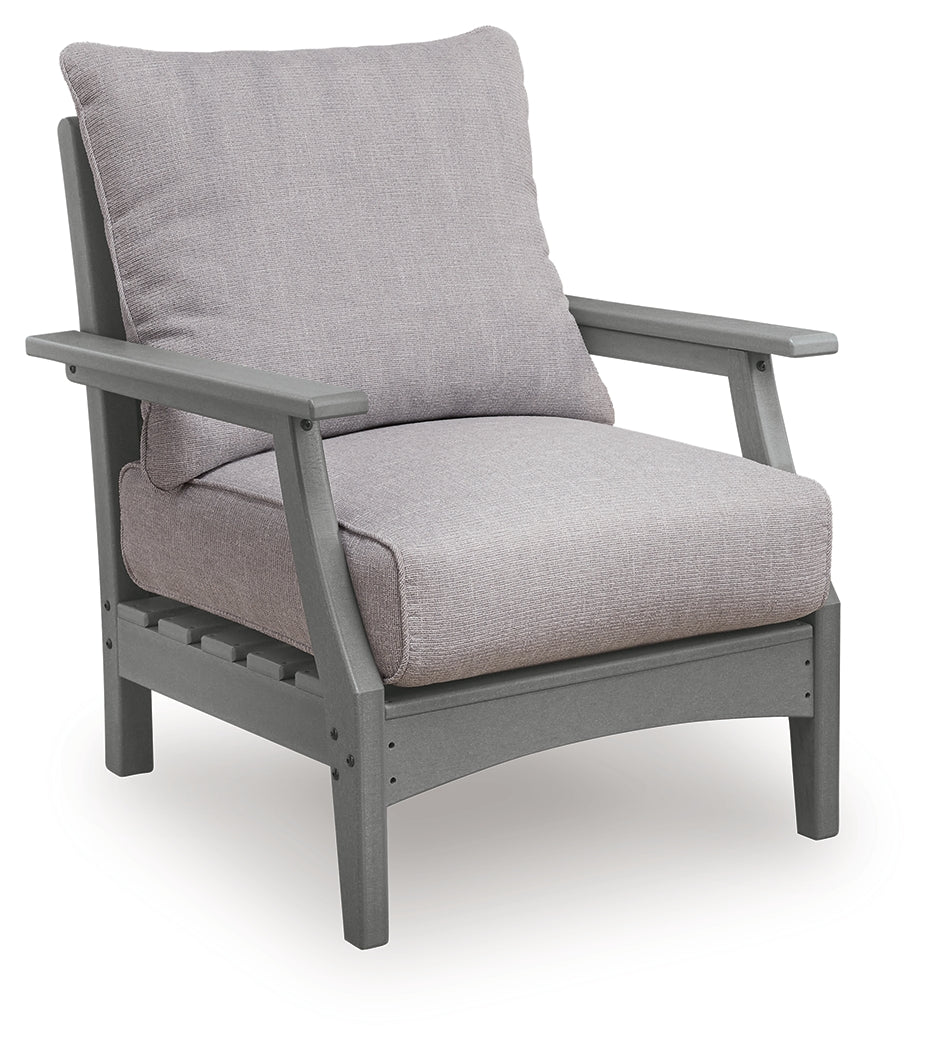 Cove Beach Gray Outdoor Lounge Chair with Cushion - PCP803-820