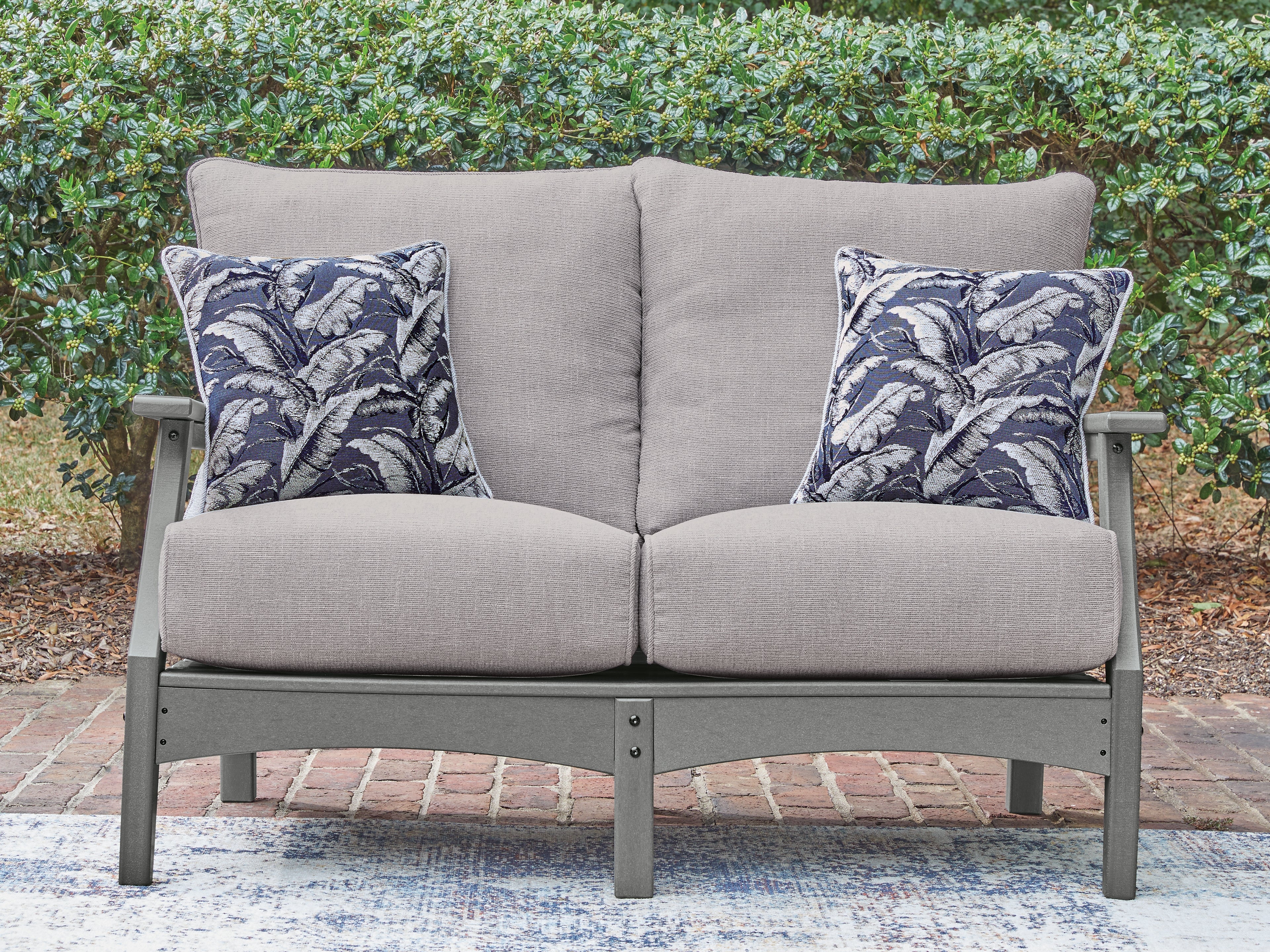 Cove Beach Gray Outdoor Loveseat with Cushion - PCP803-835