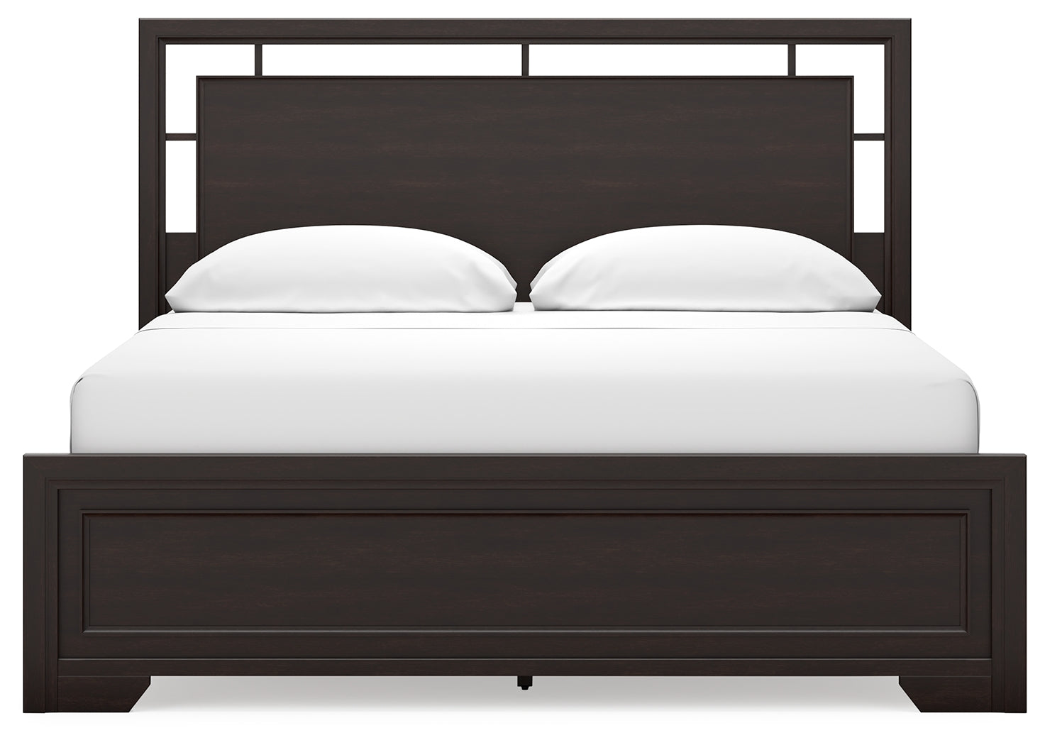 Covetown California King Panel Bed with 2 Nightstands in Dark Brown from Ashley - Luna Furniture