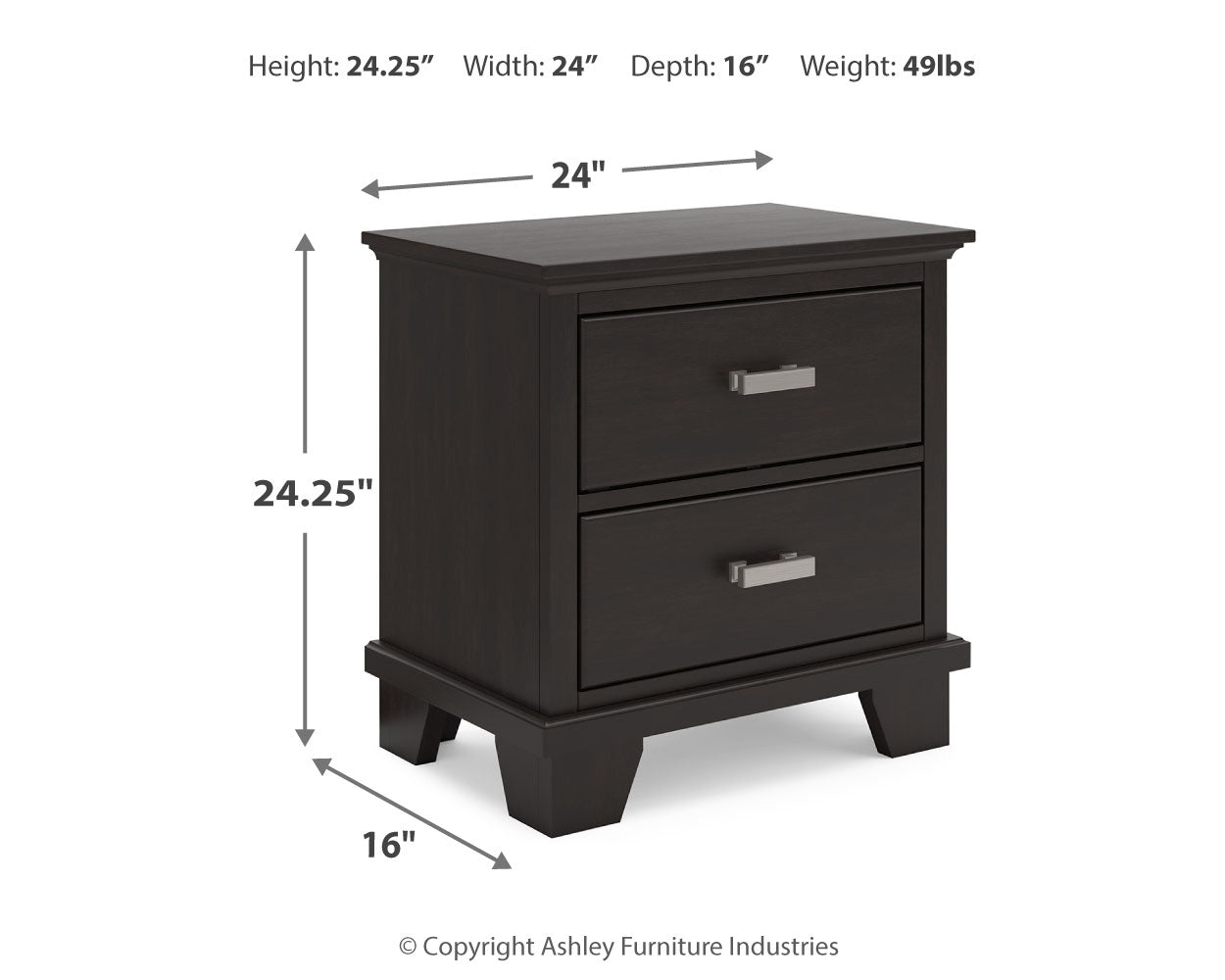 Covetown King Panel Bed with Mirrored Dresser and 2 Nightstands in Dark Brown from Ashley - Luna Furniture