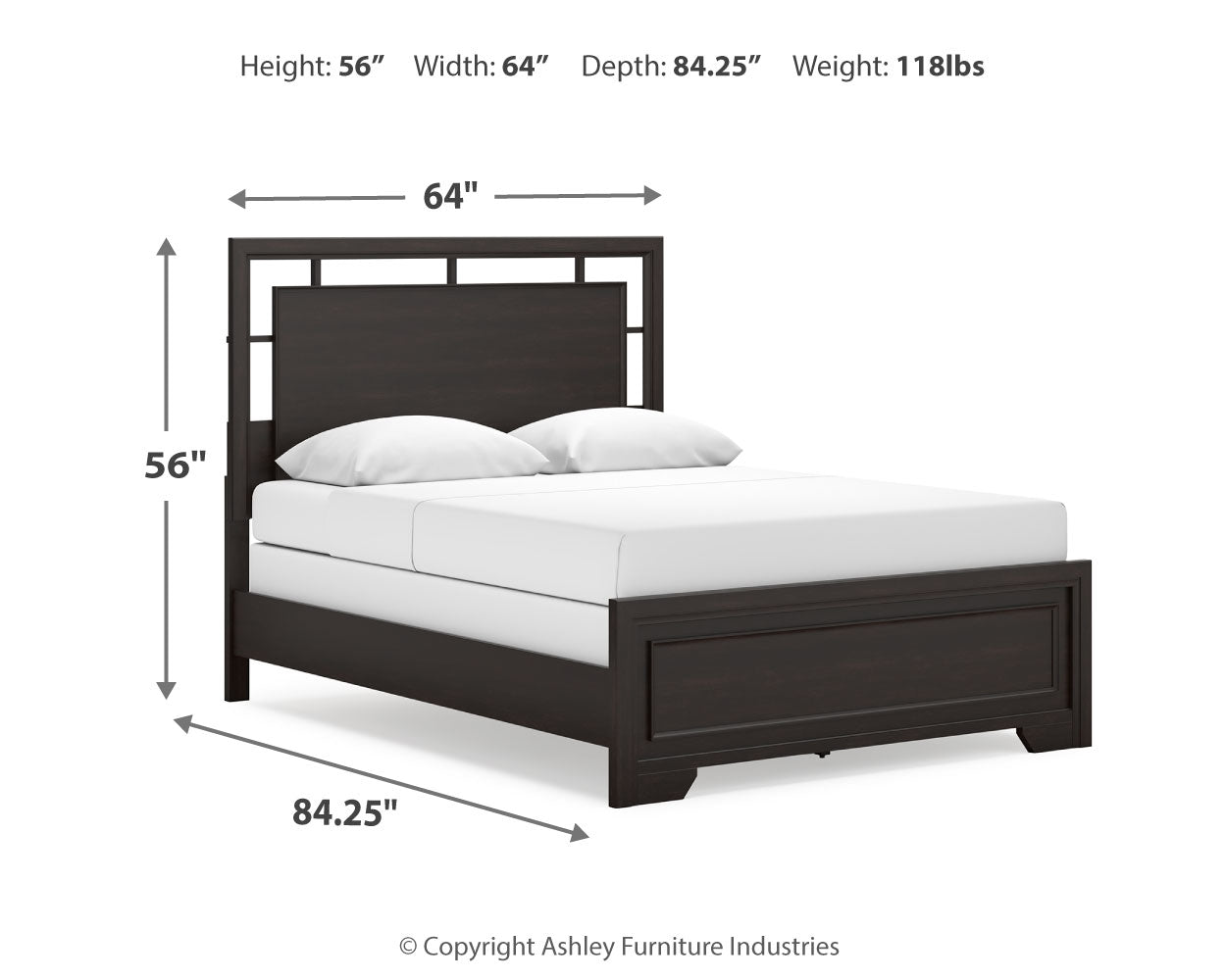 Covetown Queen Panel Bed with Dresser and 2 Nightstands in Dark Brown from Ashley - Luna Furniture