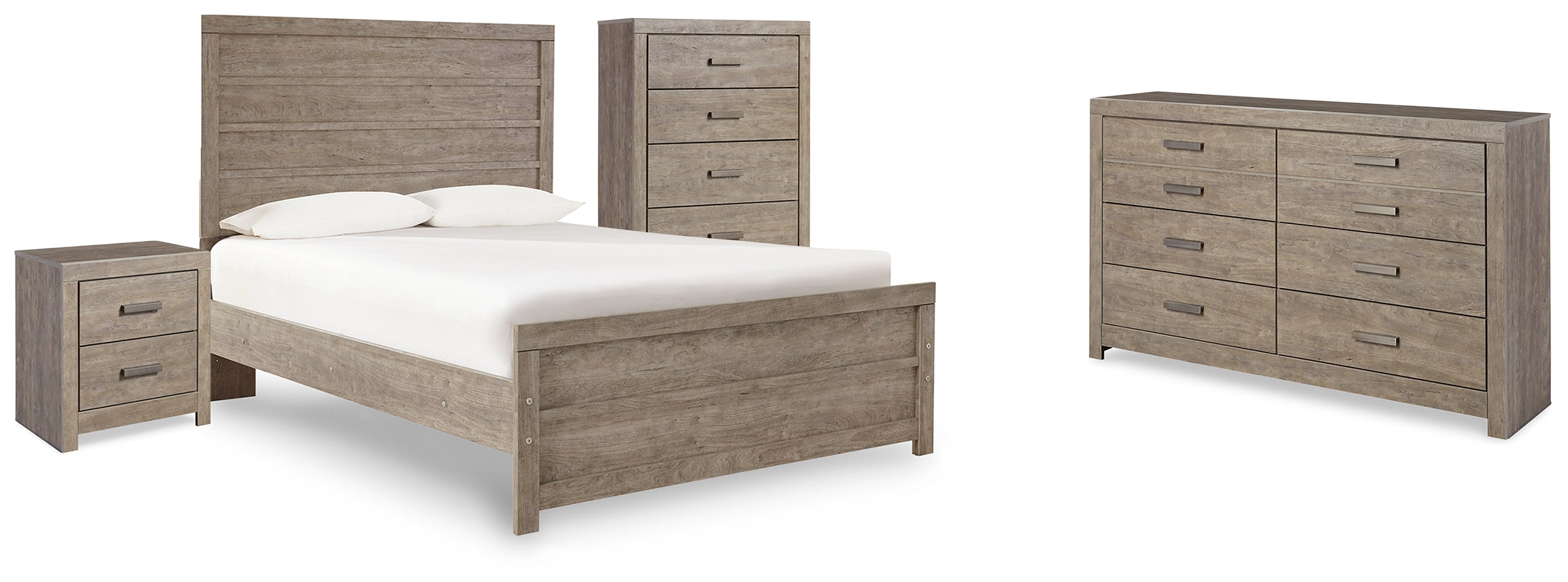 Culverbach Gray Full Panel Bed, Dresser, Chest and Nightstand - B070B18