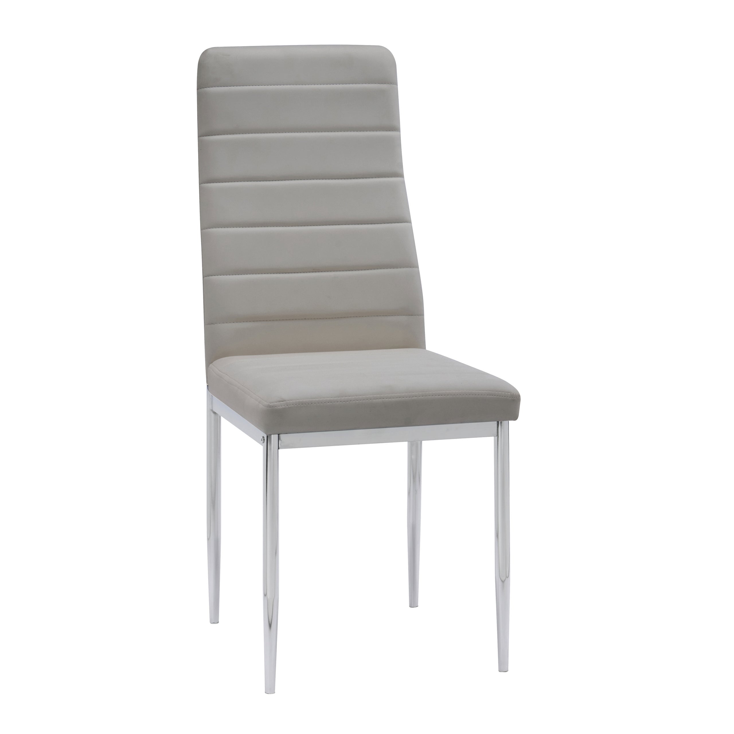 D107 - Gray - Glass Table + 4 Chairs - D107 Gray Dining Set