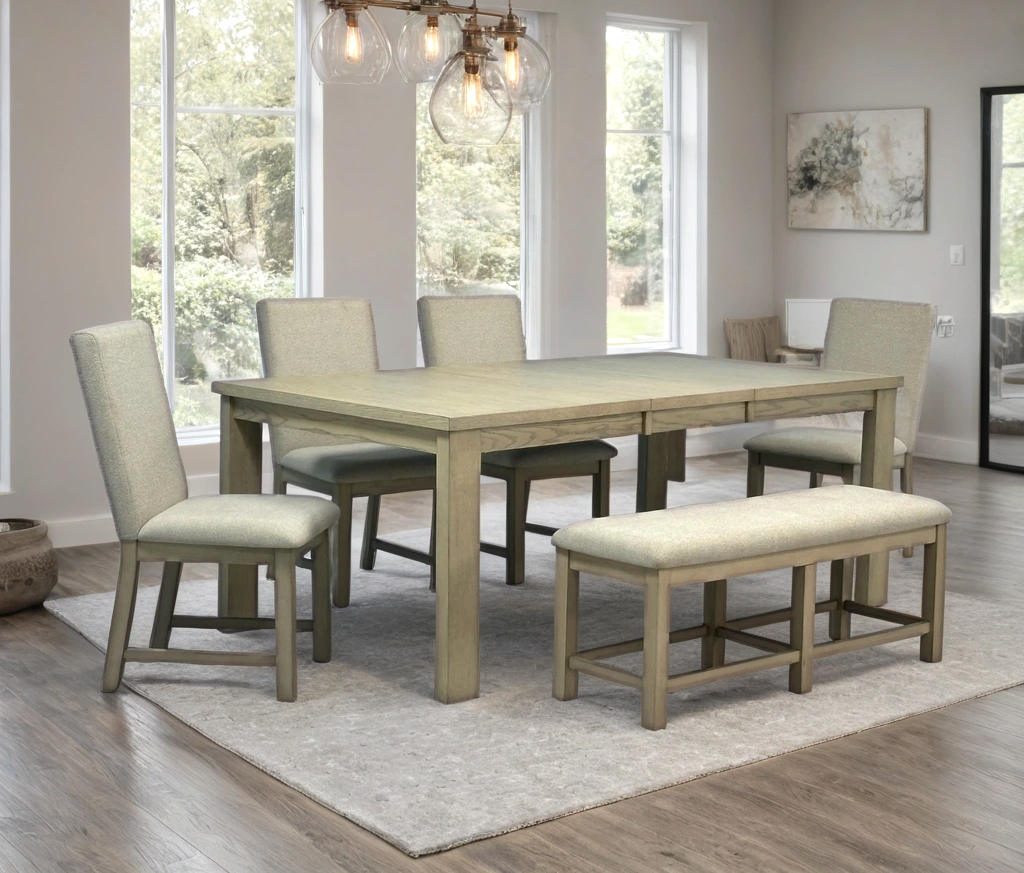 D2700 Dining Table + 4 Chair + Bench Set - D2700
