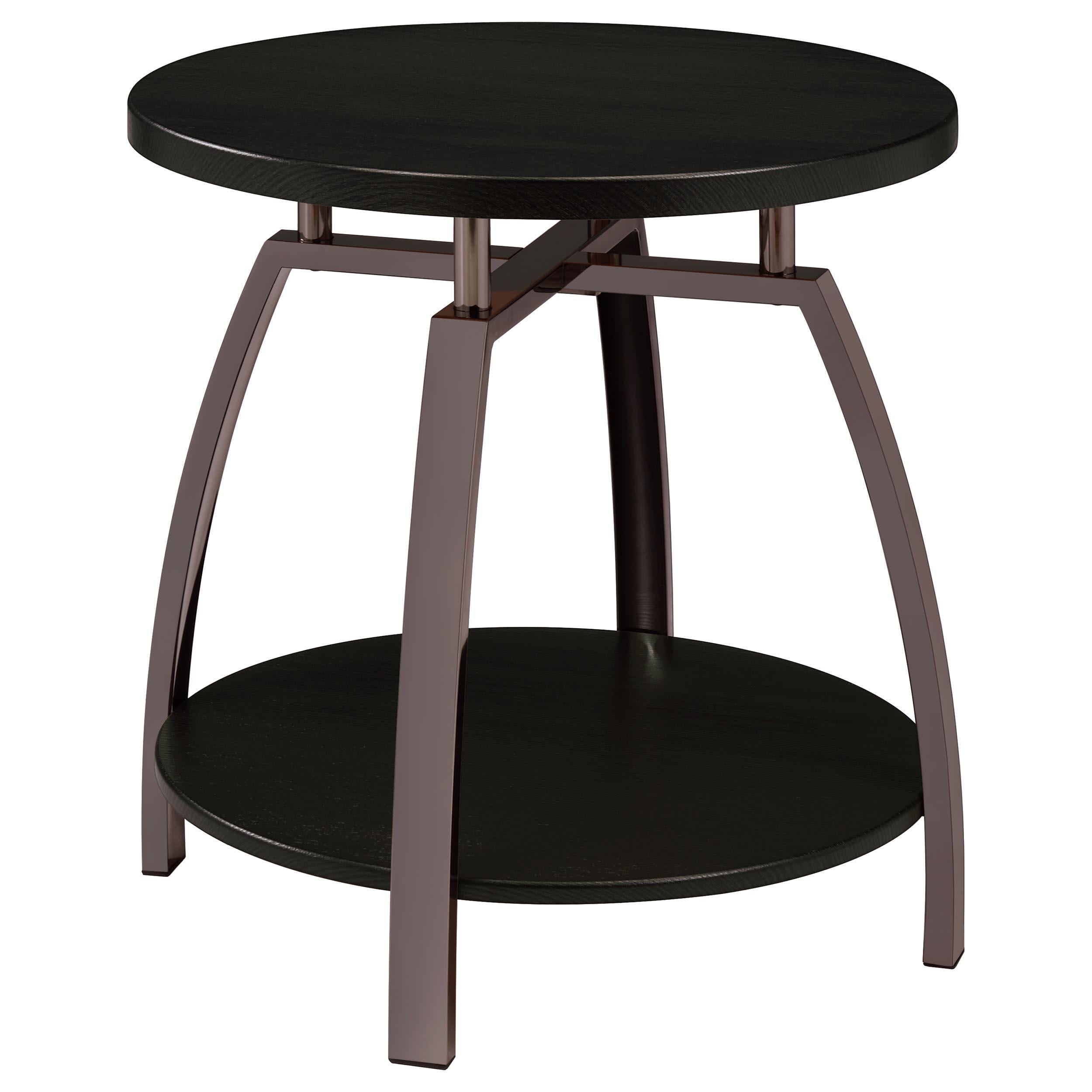 Dacre 2-piece Round Coffee and End Table Set Dark Charcoal - 722208-S2