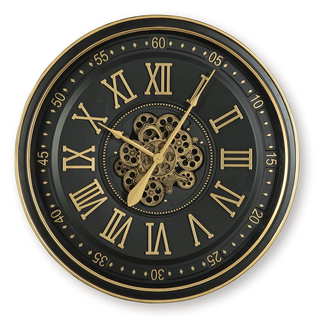 Dairton Black/Gold Finish Wall Clock - A8010385