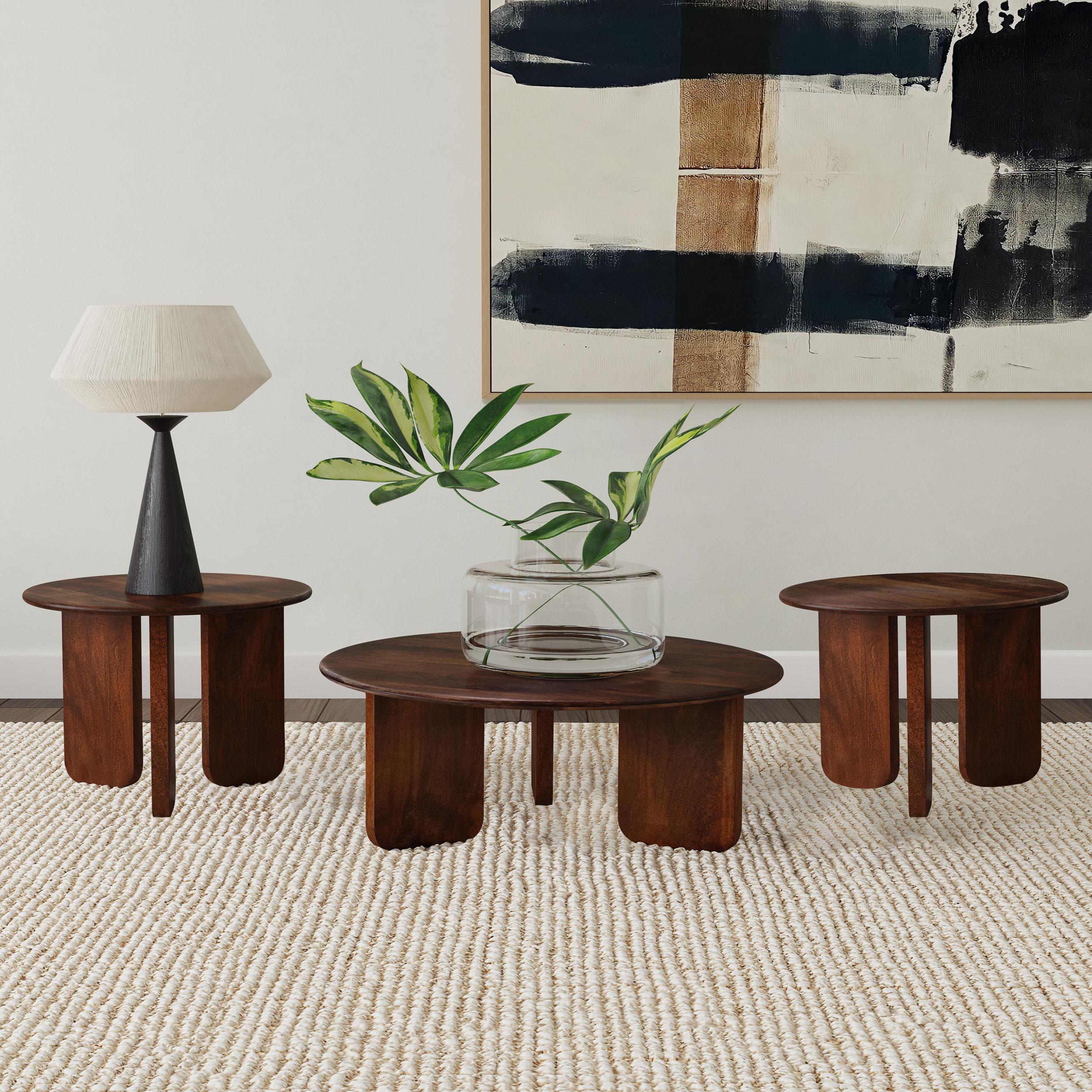Dale 3-piece Solid Wood Coffee and End Table Set Brown - 721998-S3