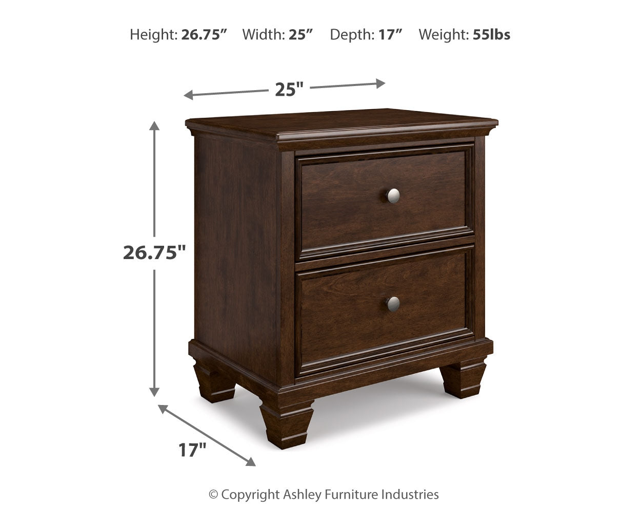Danabrin California King Panel Bed with Mirrored Dresser, Chest and 2 Nightstands in Brown - PKG015189