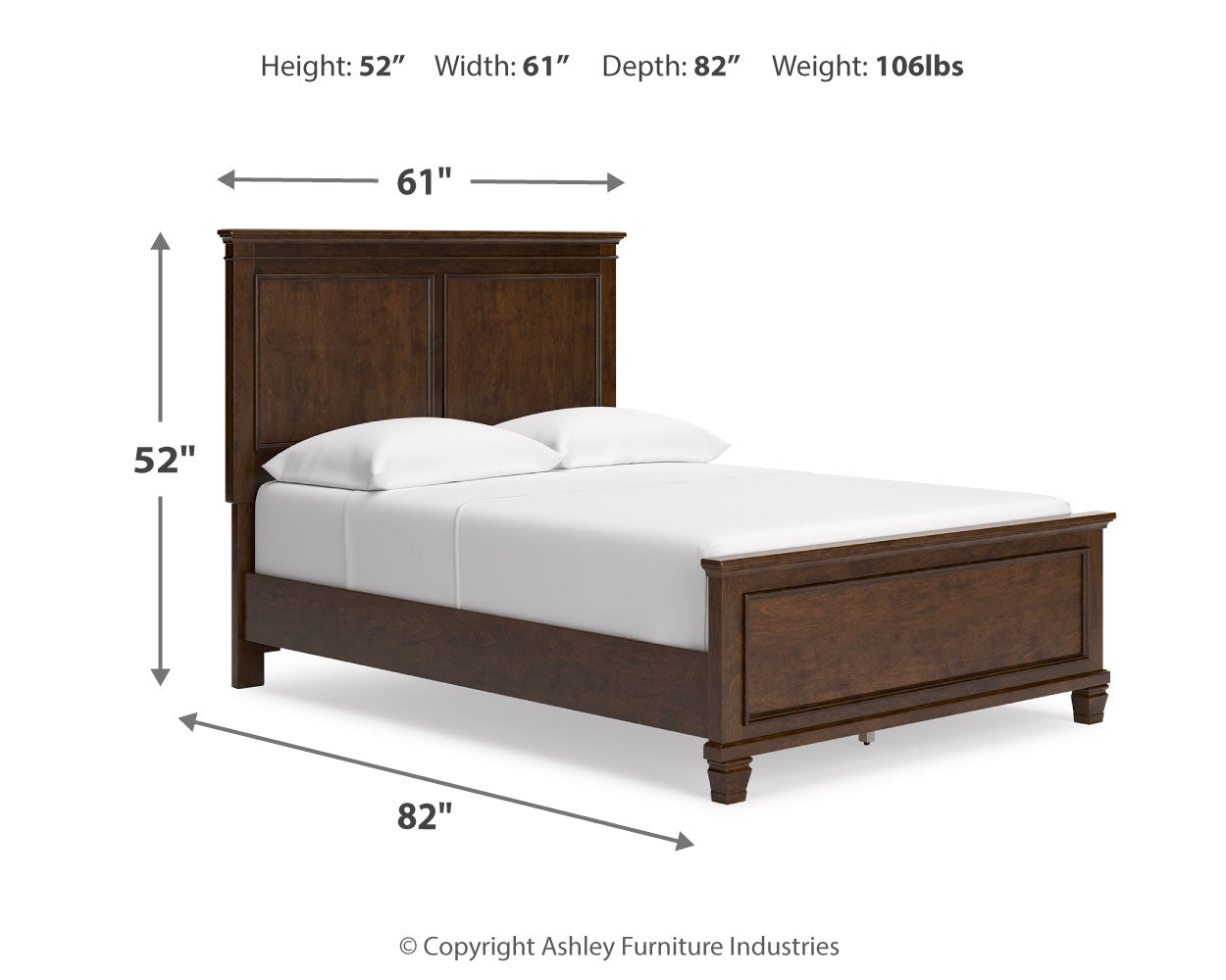 Danabrin Full Panel Bed with Mirrored Dresser and Nightstand in Brown - PKG015202