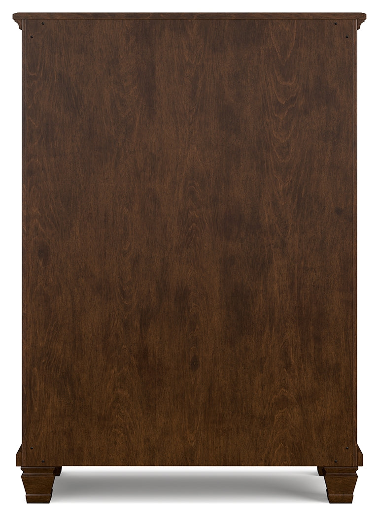 Danabrin Full Panel Bed with Mirrored Dresser, Chest and Nightstand in Brown - PKG015204