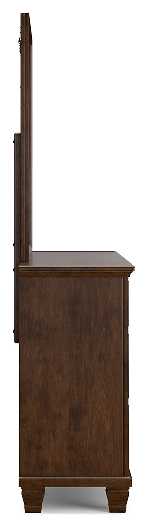 Danabrin Full Panel Bed with Mirrored Dresser in Brown - PKG015199